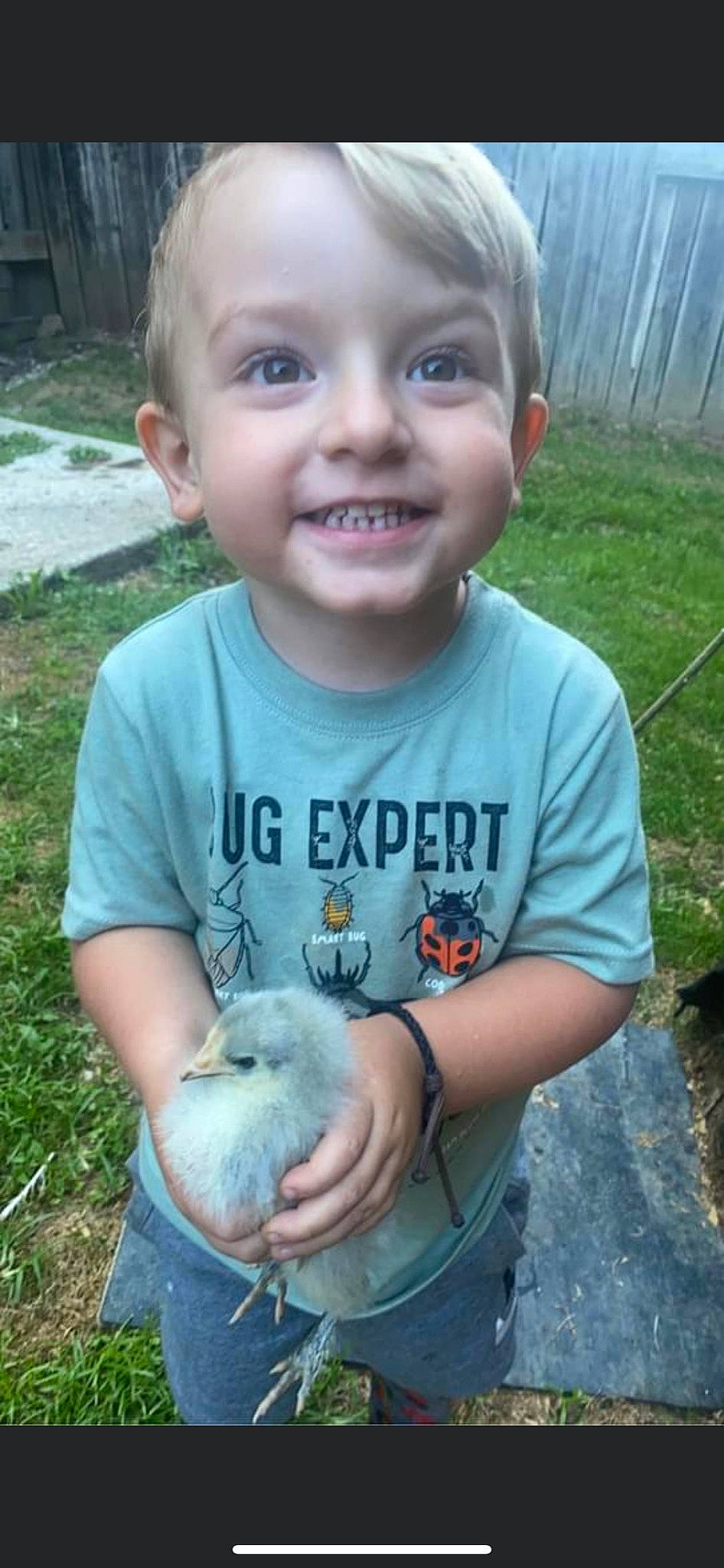Layne joined the competition — help win amazing prizes! baby, baby_toddler_clothing, bird, child, clothing, eye, garden, grass, happy, head, iris, joy, mouth, person, plant, skin, smile, soil, t_shirt, thumb