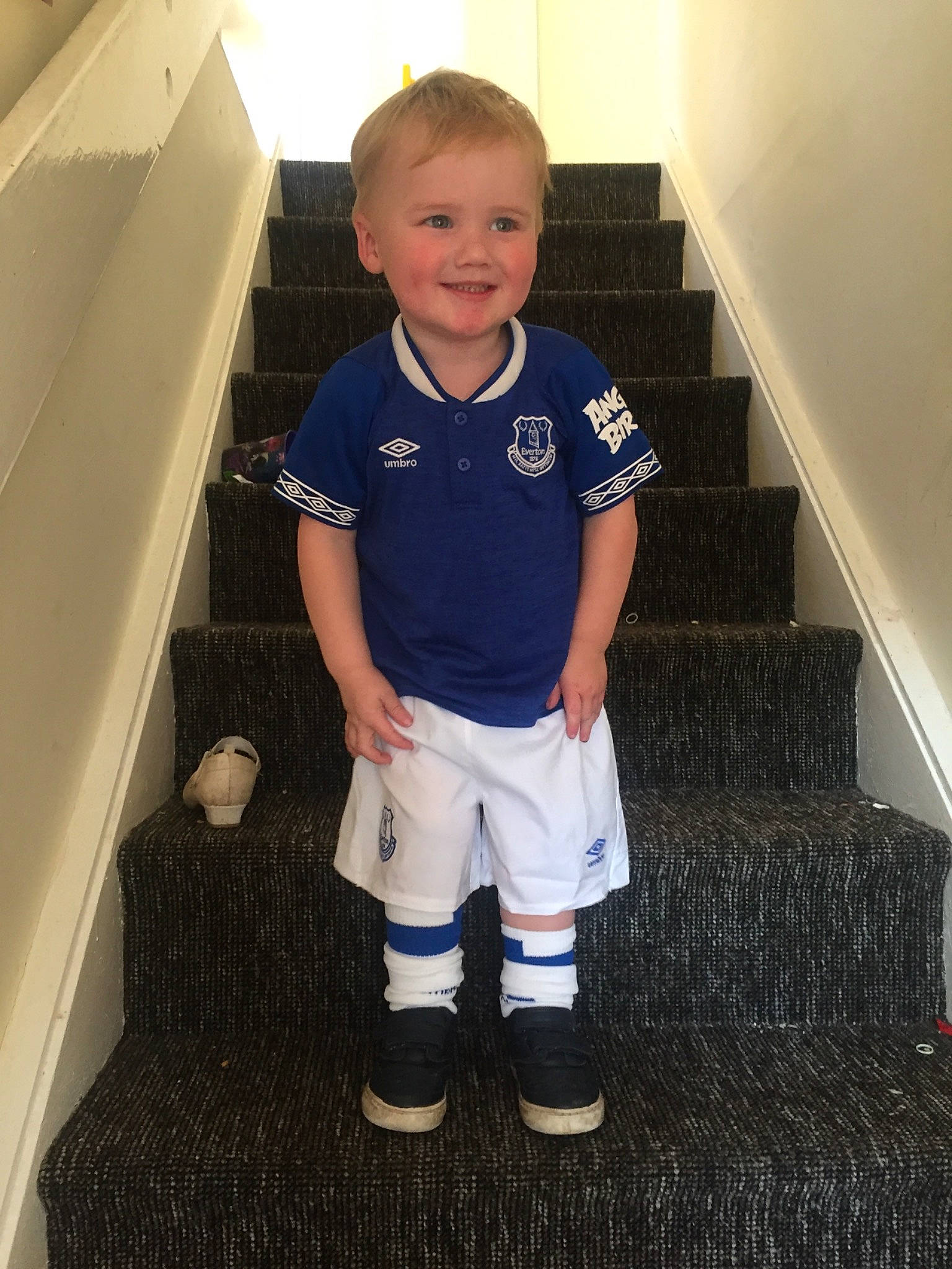 Harrison joined the competition — help win amazing prizes! child, footwear, joy, knee, leg, person, shoe, sitting, sportswear, standing, t_shirt, toddler, uniform, vacation