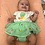Melly participe au concours pour gagner de l'argent avec cette photo : baby, infant, smiling, tutu, green_skirt, white_shirt, ice_cream_design, peach_blanket, happy, cute, child, laying_down, indoors, clothing, small_hands, bare_feet, cheerful, person, portrait, playful