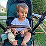 Pierre a rejoint le concours — aidez-le/la à gagner de superbes lots ! baby, stroller, child, outdoor, grass, toy, doll, green, seat, curious, expression, clothing, foot, hand, sunlight, garden, person, summer, daytime, playful