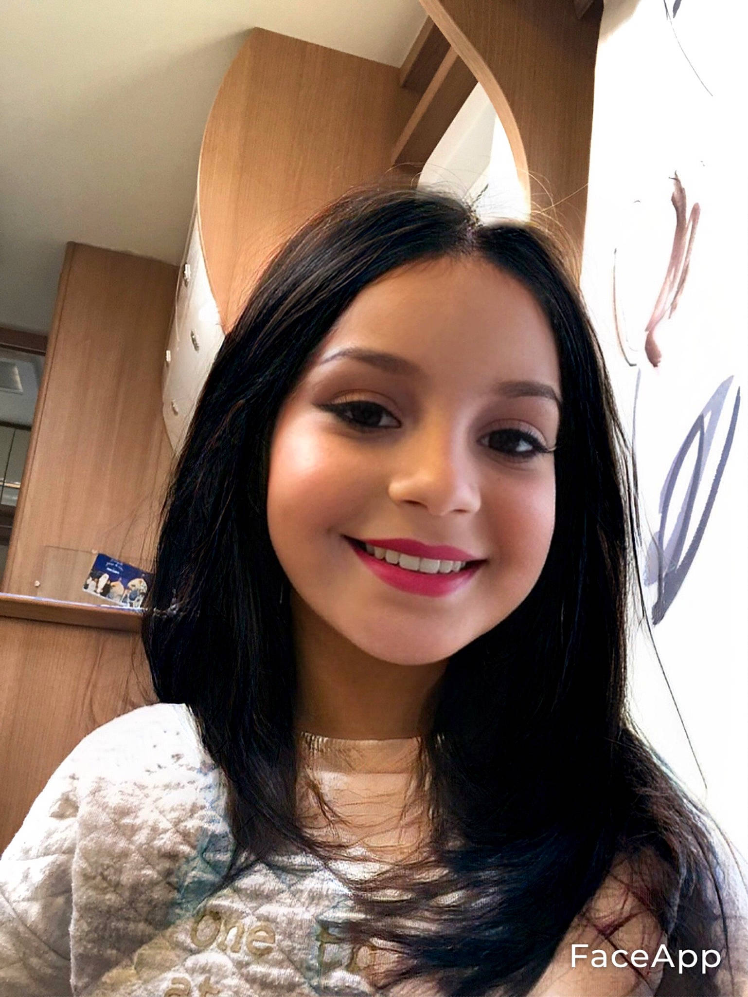 Hosanna participe au concours pour gagner de l'argent avec cette photo : black_hair, cool, dress, eye, eyebrow, eyelash, eyewear, flash_photography, happy, headgear, iris, jaw, joy, layered_hair, lip, lipstick, makeover, mouth, person, shoulder