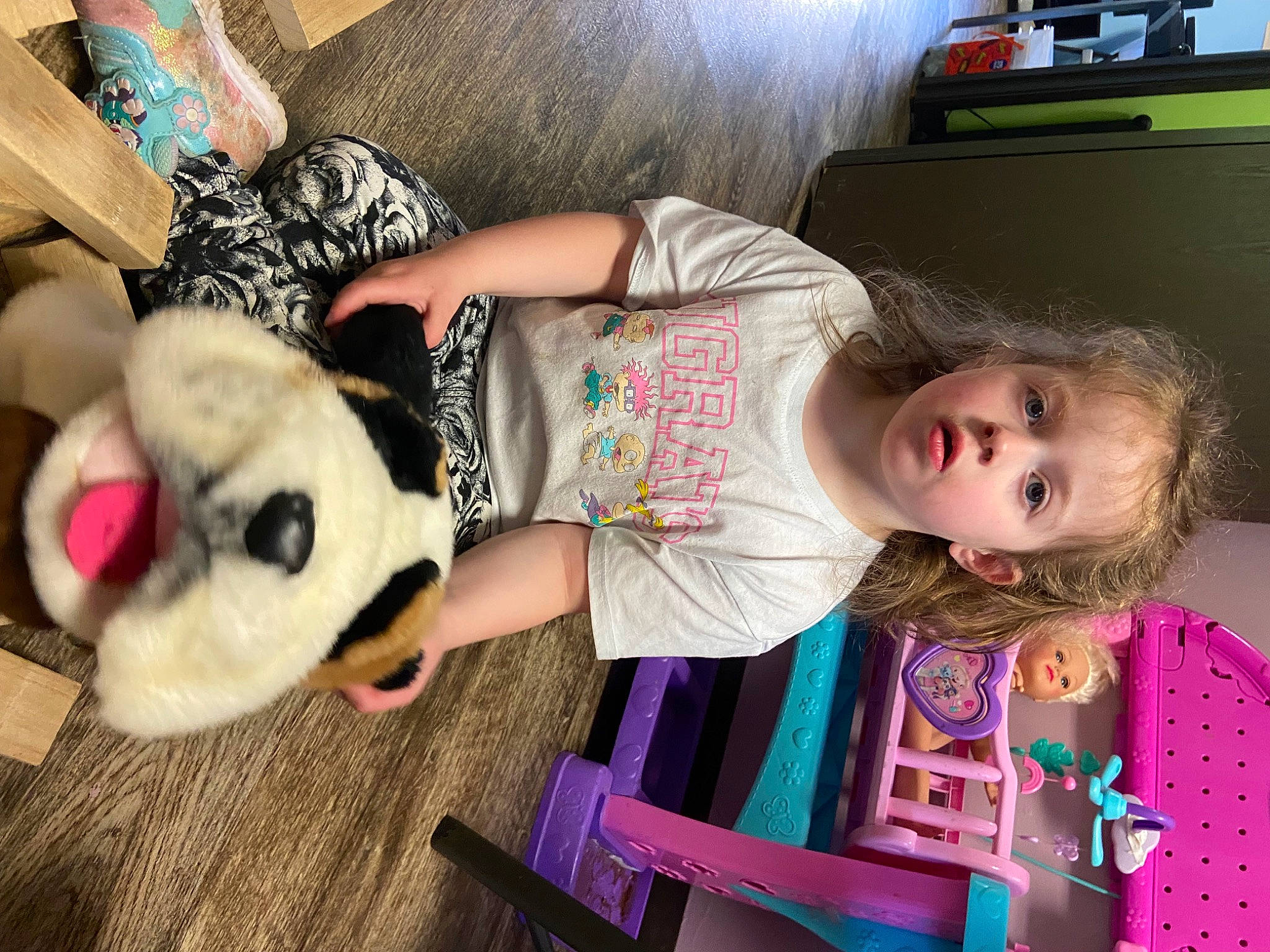 Dorothy joined the competition — help win amazing prizes! baby_toddler_clothing, beauty, child, companion_dog, facial_expression, fun, fur, hairstyle, happy, pattern, people, person, pink, play, plush, product, room, skin, textile, toddler