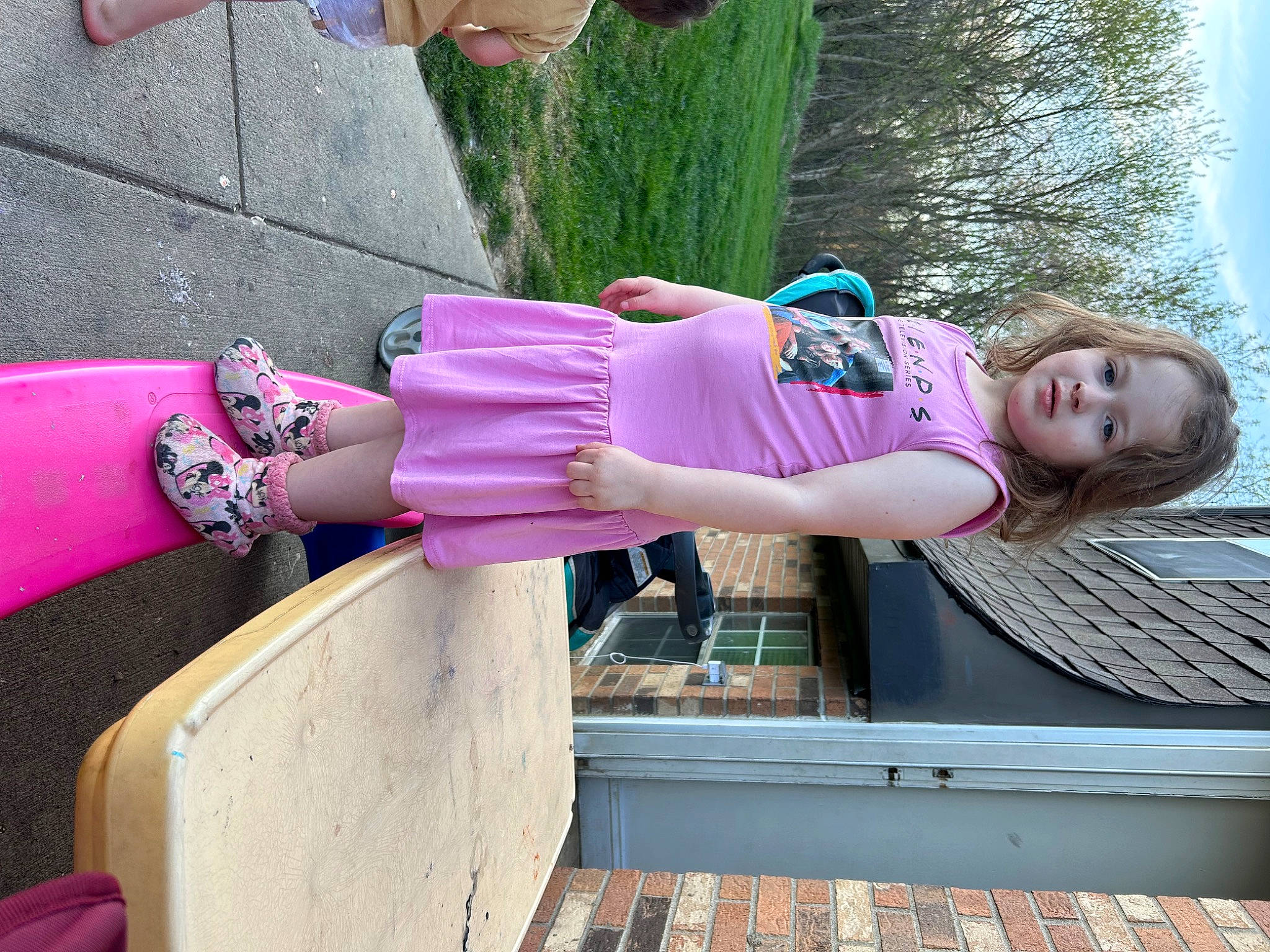 Dorothy joined the competition — help win amazing prizes! fun, grass, green, happy, human_leg, leisure, magenta, person, pink, plant, purple, recreation, sandal, summer, thigh, tree, vacation, violet, waist, water