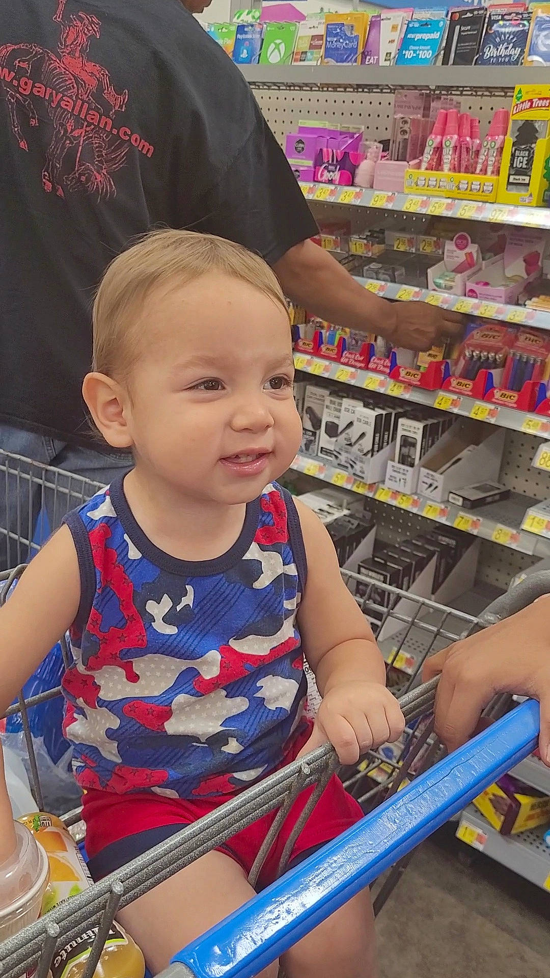 Levi joined the competition — help win amazing prizes! baby, baby_toddler_clothing, beauty, child, convenience_store, customer, fun, human_body, organ, people, person, photograph, pink, product, red, retail, shelf, skin, snapshot, standing