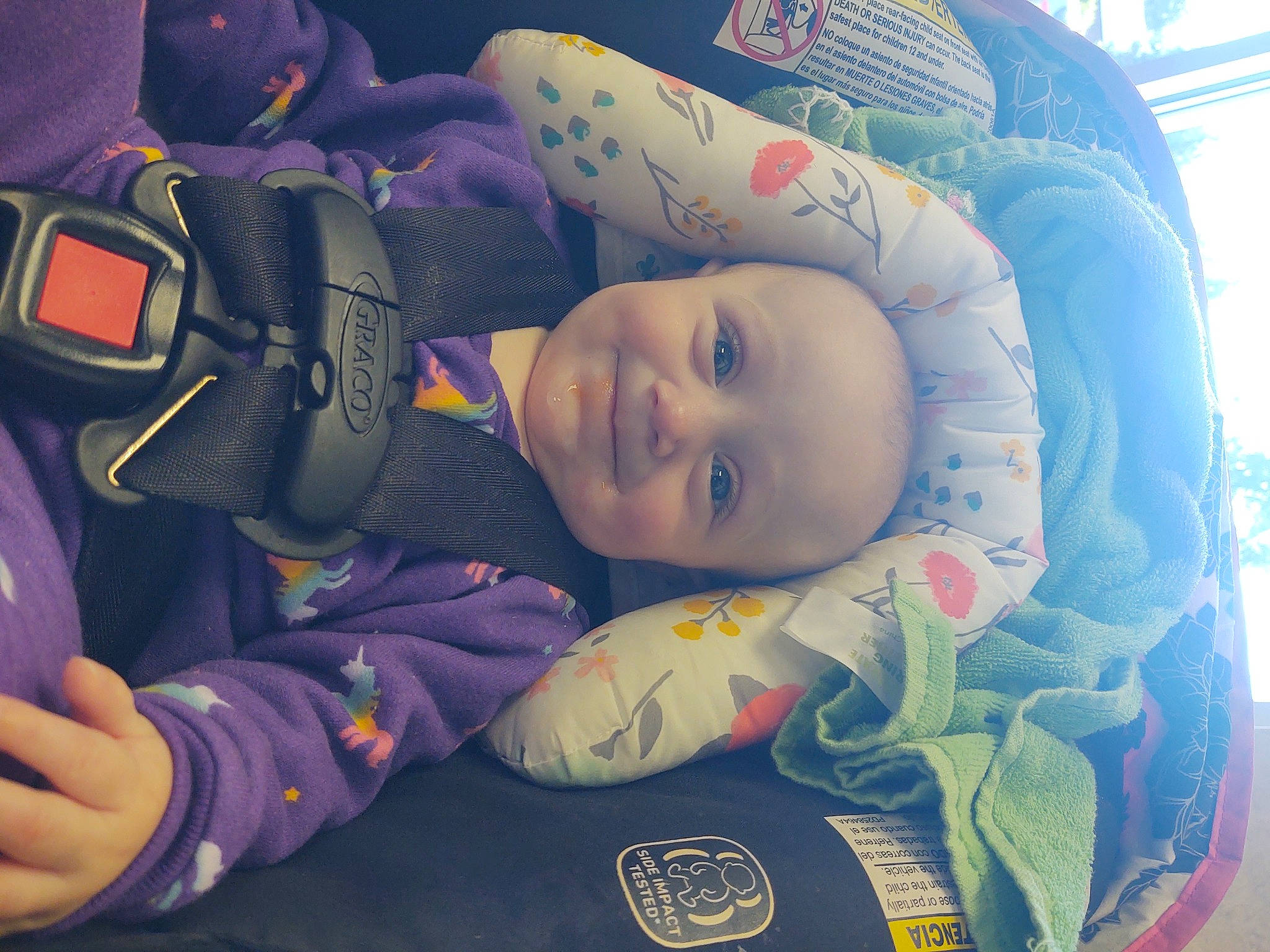 Maria joined the competition — help win amazing prizes! auto_part, baby, baby_products, bedtime, car_seat, carmine, child, comfort, cool, electric_blue, fun, joy, linens, nap, pattern, person, product, purple, room, sleep