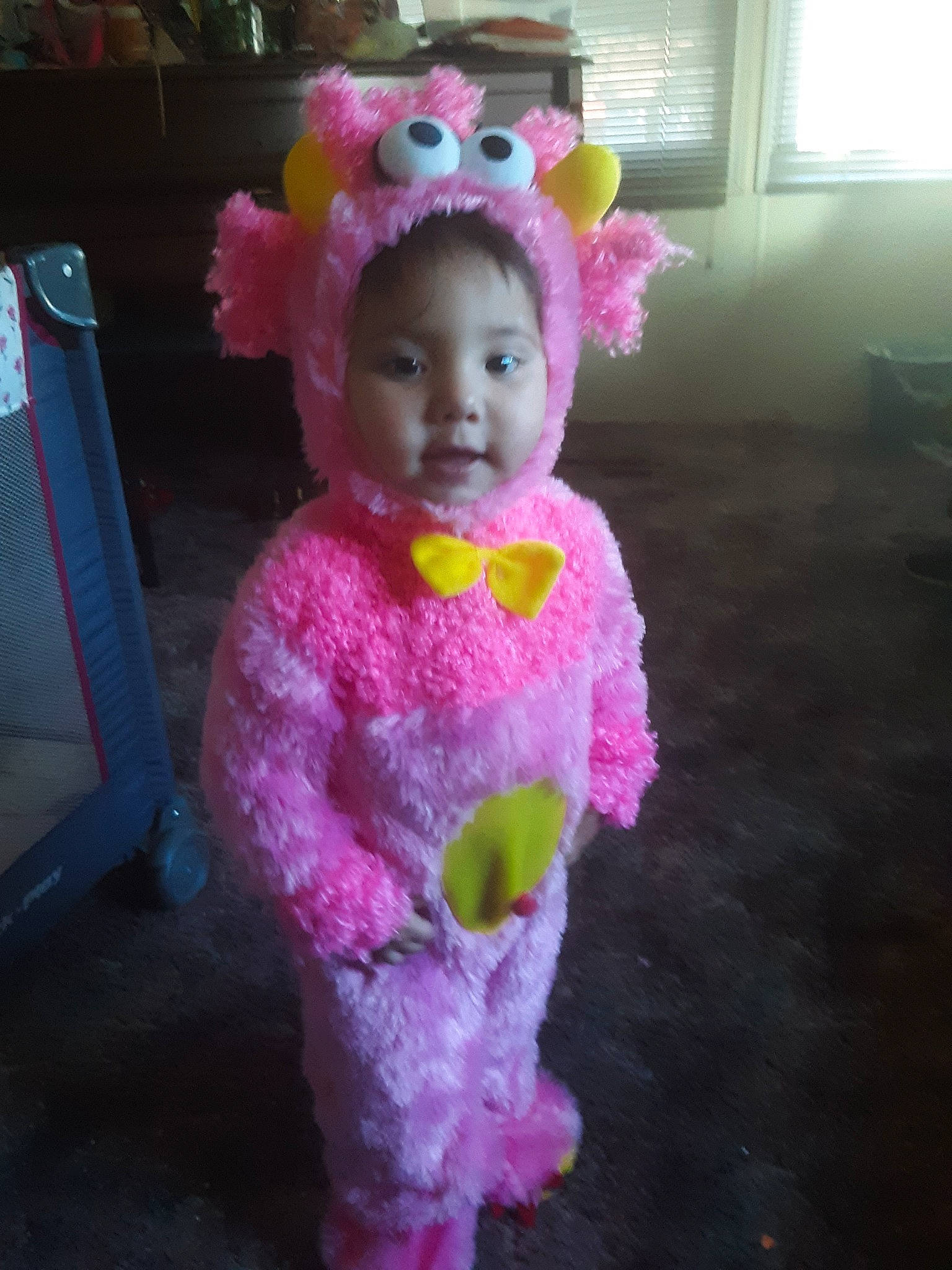 Evalina is registered to the contest to win money with this photo: child, costume, person, pink, toddler, toy