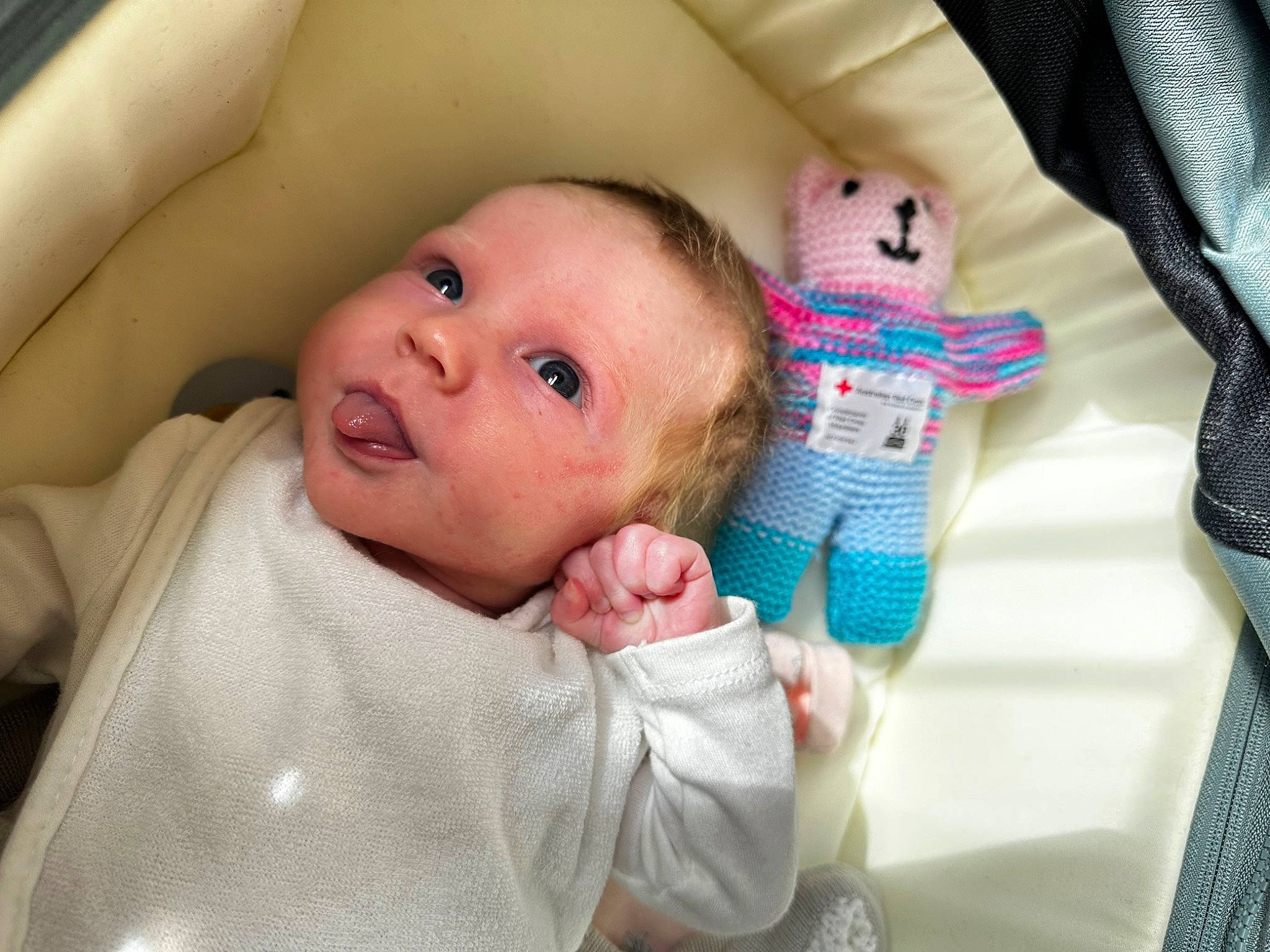 Anastasia is registered to the contest to win money with this photo: baby, baby_products, baby_safety, baby_sleeping, baby_toddler_clothing, cheek, child, comfort, eyelash, finger, infant_bed, linens, nose, person, room, skin, smile, stuffed_toy, thumb, toddler