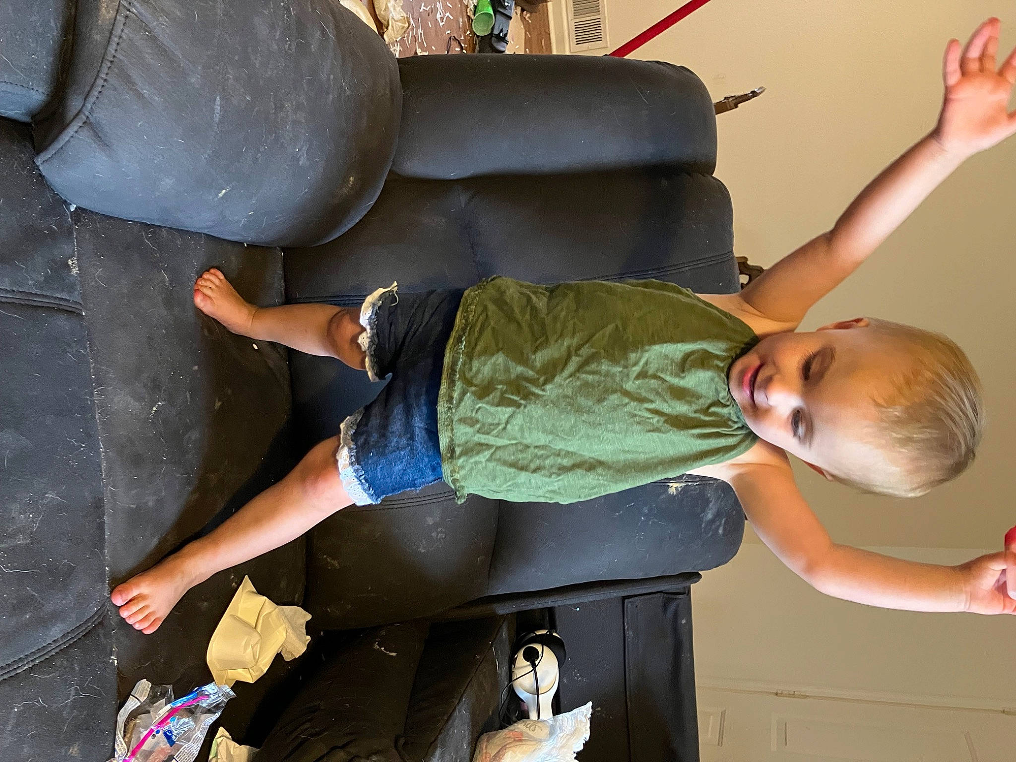 Aerilyn joined the competition — help win amazing prizes! arm, baby, baby_products, child, comfort, denim, elbow, foot, fun, gesture, human_leg, joint, knee, leg, leisure, person, room, sitting, thigh, toddler