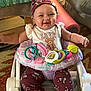 Maharmony joined the competition — help win amazing prizes! baby, smiling, headband, baby_seat, toy, colorful, happy, indoor, carpet, clothing, infant, person, cute, playtime, patterned_pants, toddler, cheerful, child, plush, floor
