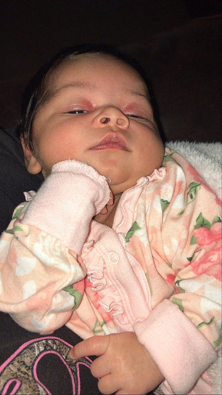 Nevaeh joined the competition — help win amazing prizes! baby, baby_toddler_clothing, cheek, chin, comfort, eyebrow, finger, flash_photography, hand, human_body, iris, leg, lip, mouth, nose, person, pink, skin, sleeve, thumb