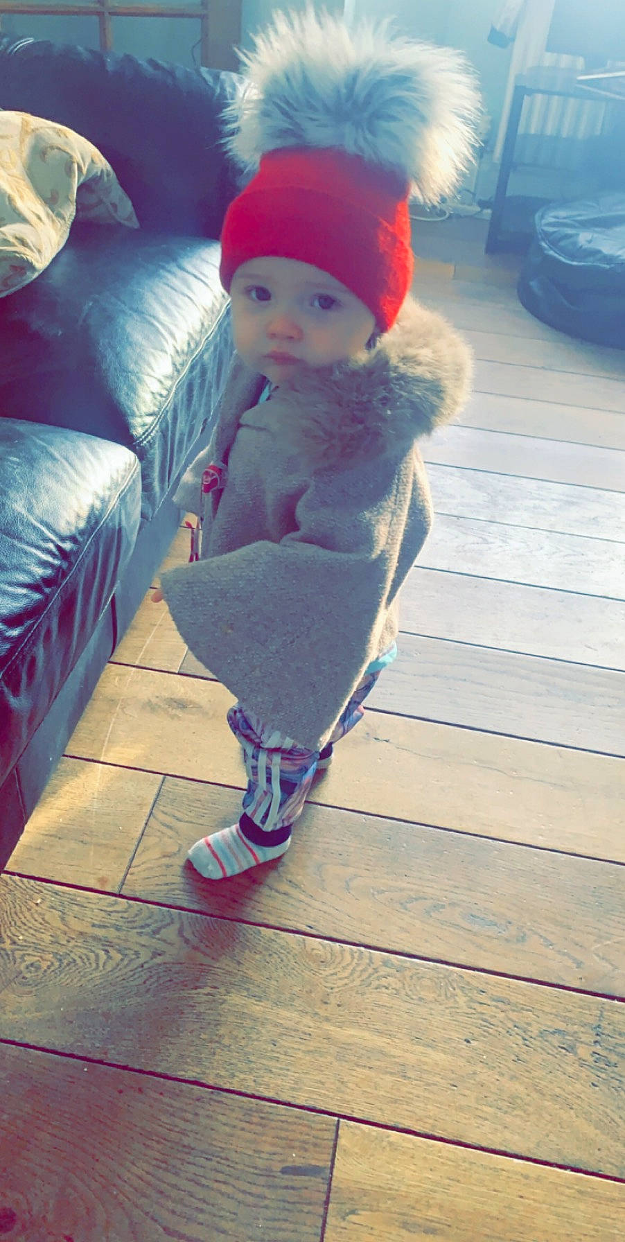 Layla-rose joined the competition — help win amazing prizes! beanie, child, fictional_character, headwear, knit_cap, person, pink, toddler, winter