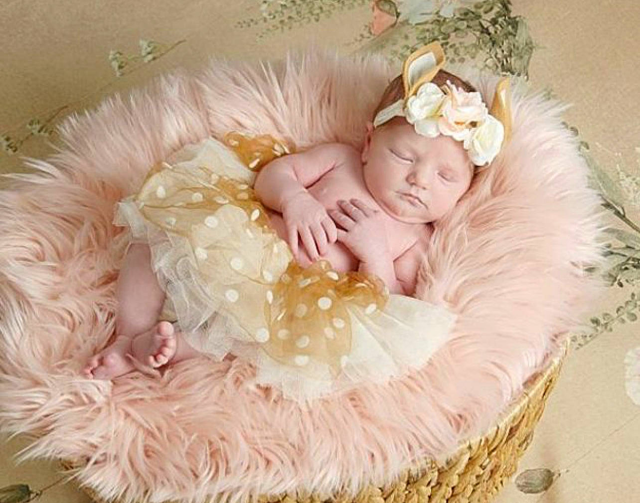 Emberlyn joined the competition — help win amazing prizes! baby, baby_toddler_clothing, bridal_accessory, child, comfort, embellishment, event, fashion_accessory, fur, hair_accessory, happy, headband, headpiece, headwear, linens, peach, person, petal, pink, plant