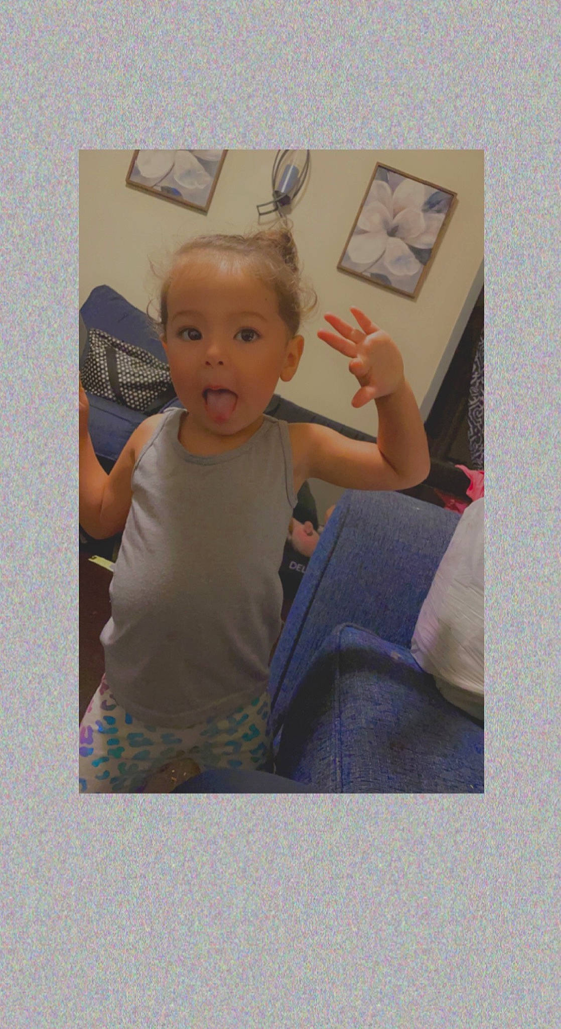 Suraya-lee is registered to the contest to win money with this photo: baby, baby_toddler_clothing, beauty, child, comfort, cool, electronic_device, finger, fun, gesture, happy, human, person, rectangle, room, sleeve, standing, surprise, t_shirt, technology