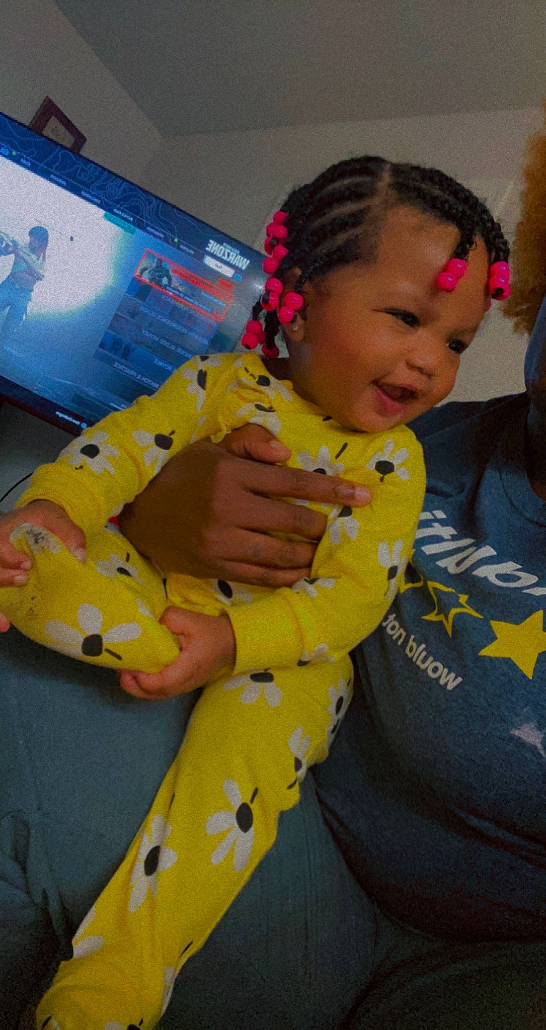 Dehlani is registered to the contest to win money with this photo: baby, child, costume, display_device, event, fashion_accessory, fish, fun, glove, hair_tie, happy, human_body, jewellery, leisure, person, personal_protective_equipment, plant, recreation, smile, television