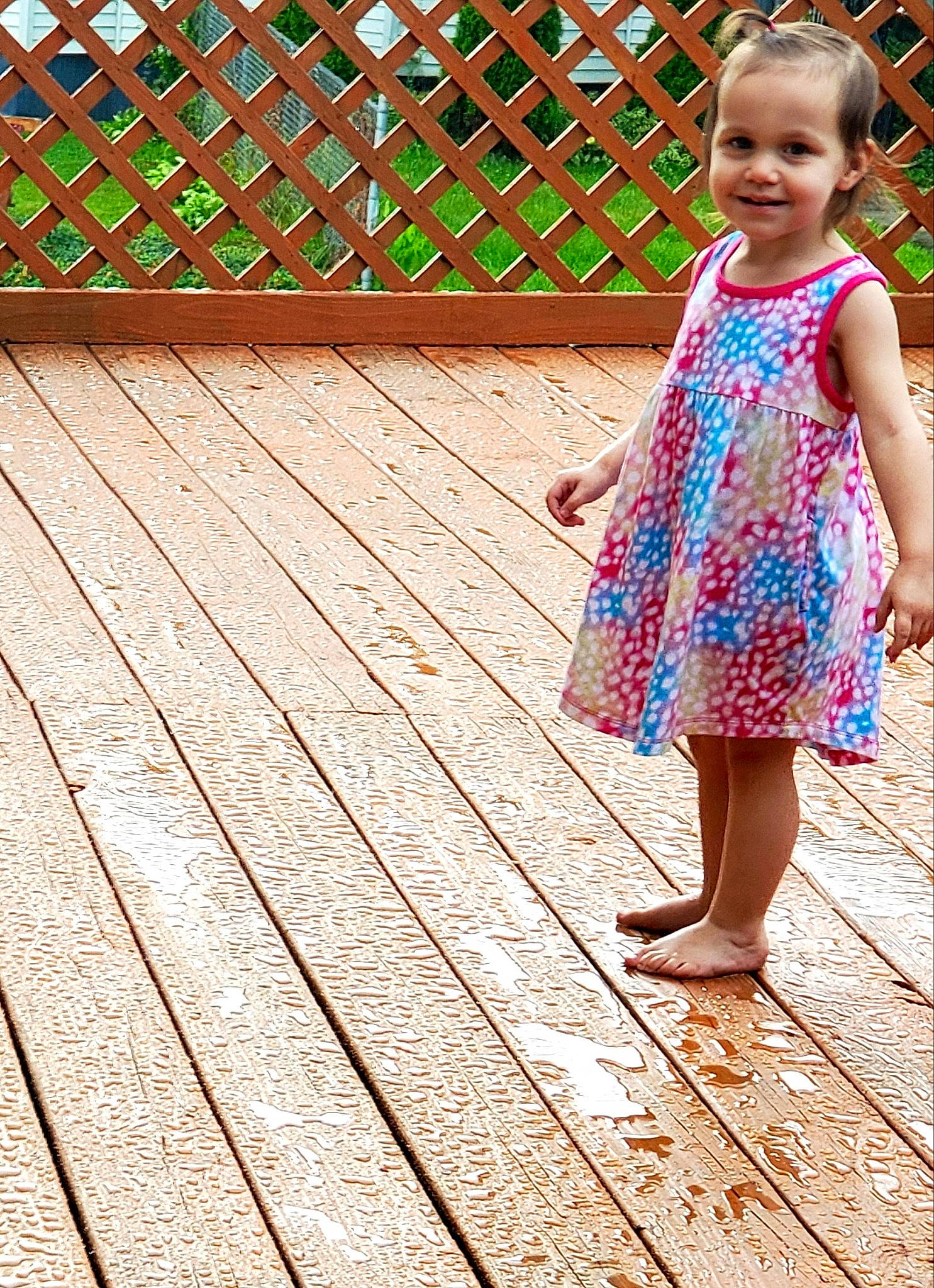 Elliana is registered to the contest to win money with this photo: child, child_model, dress, fawn, joy, pattern, person, play, smile, summer, toddler