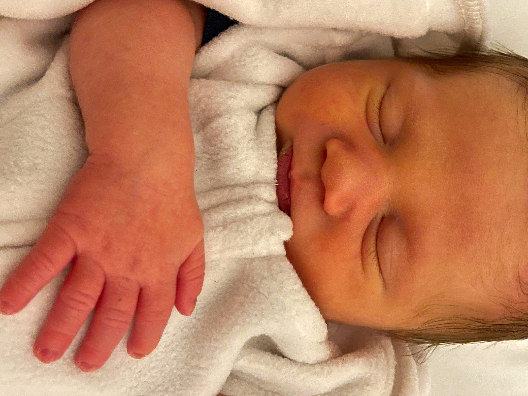 Caleb is registered to the contest to win money with this photo: baby, baby_sleeping, baby_toddler_clothing, beauty, cheek, child, close_up, comfort, facial_expression, finger, foot, gesture, hand, nail, nose, person, product, skin, thumb, toddler