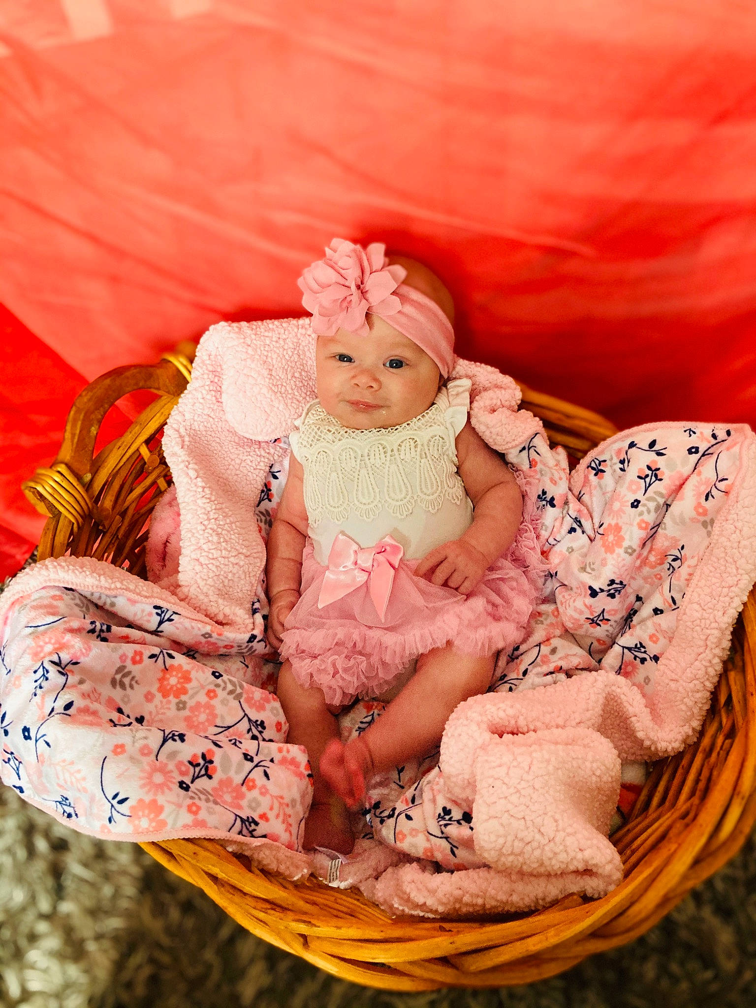 Katarina is registered to the contest to win money with this photo: baby, child, doll, headwear, peach, person, photography, pink, room, sitting, skin, toddler, toy