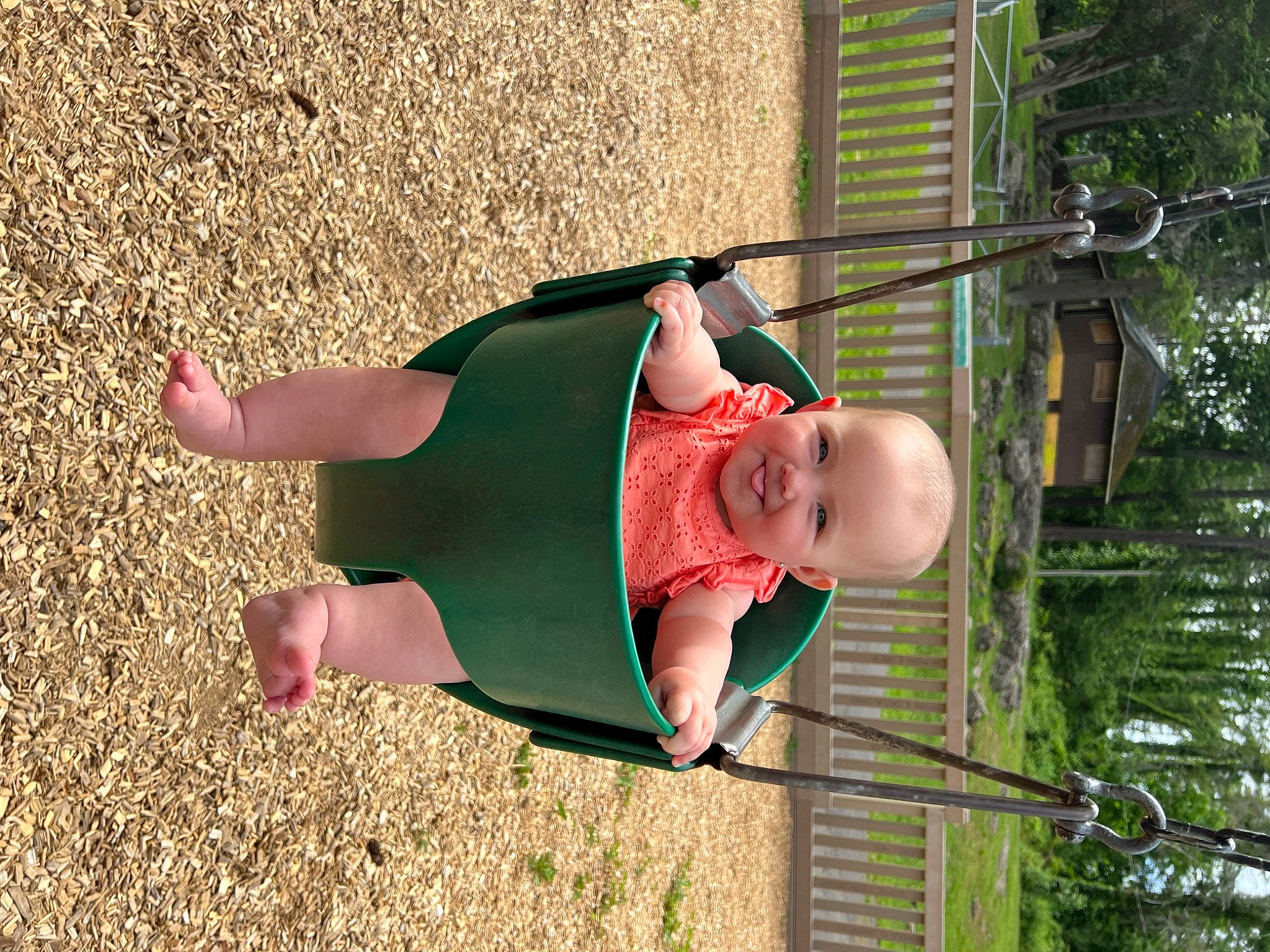 Caroline joined the competition — help win amazing prizes! baby, baby_toddler_clothing, child, fun, grass, happy, human_leg, joy, leisure, people_in_nature, person, plant, play, recreation, sandal, soil, toddler, tree, vacation, water