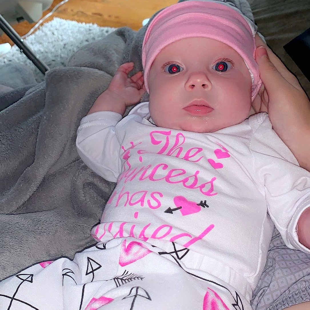 Kamryn is registered to the contest to win money with this photo: baby, cheek, child, pink, product, toddler
