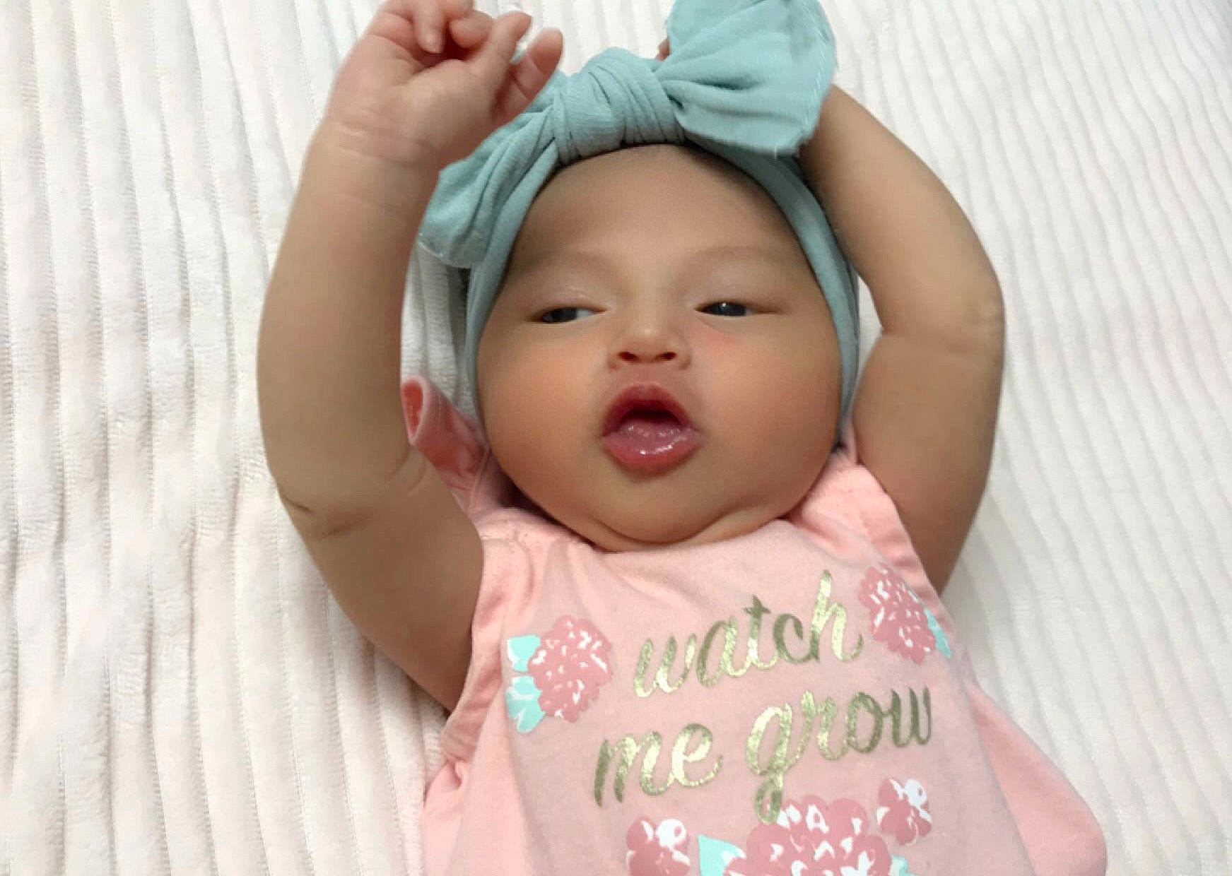 Lillyann joined the competition — help win amazing prizes! arm, baby_toddler_clothing, cheek, chin, ear, eye, eyebrow, face, hand, head, headwear, human, lip, mouth, neck, nose, person, product, skin, sleeve