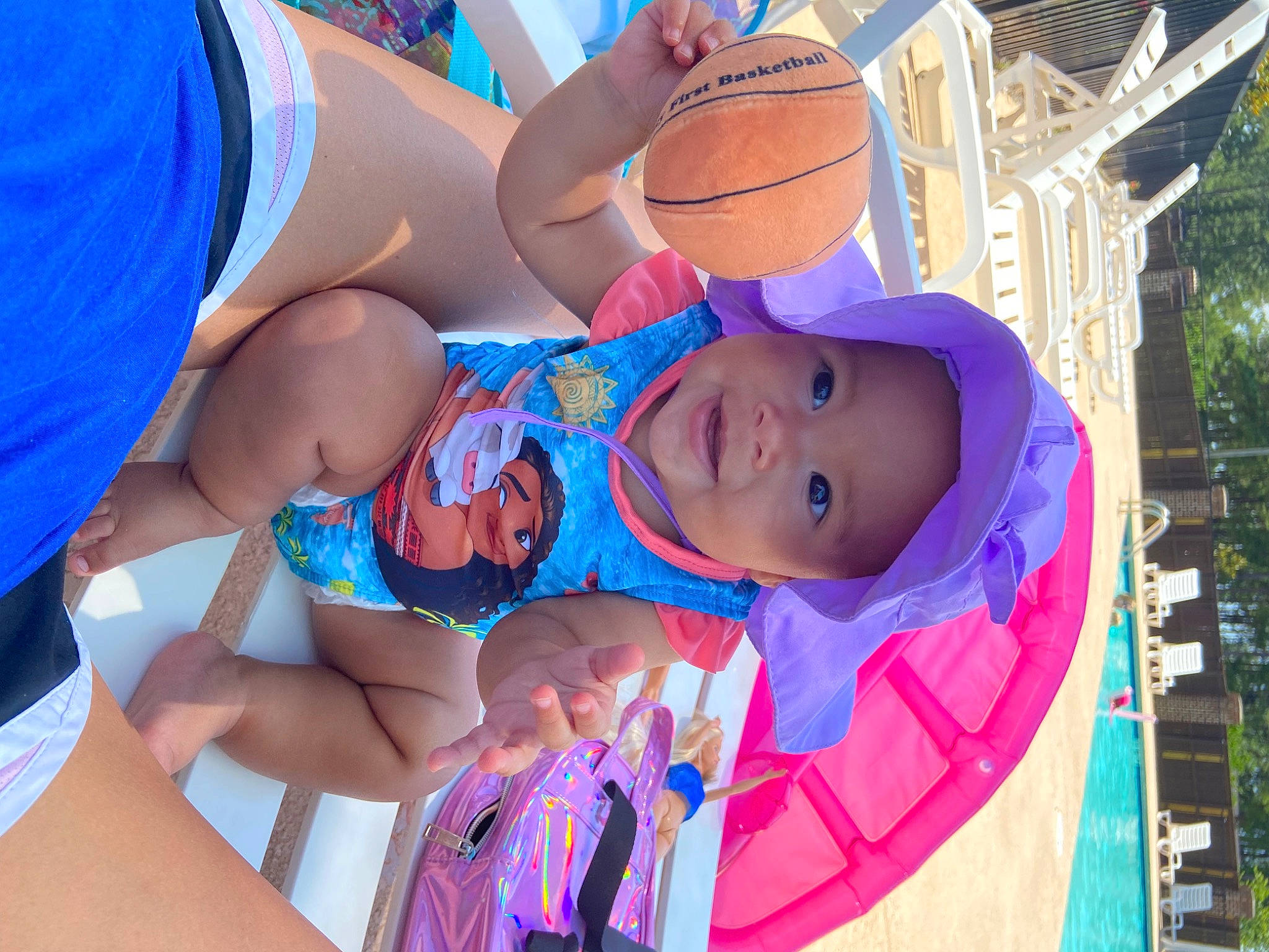 Milarose is registered to the contest to win money with this photo: baby, child, fun, glasses, headgear, headwear, leisure, neck, person, pink, summer, sun_tanning, toddler, vacation, violet