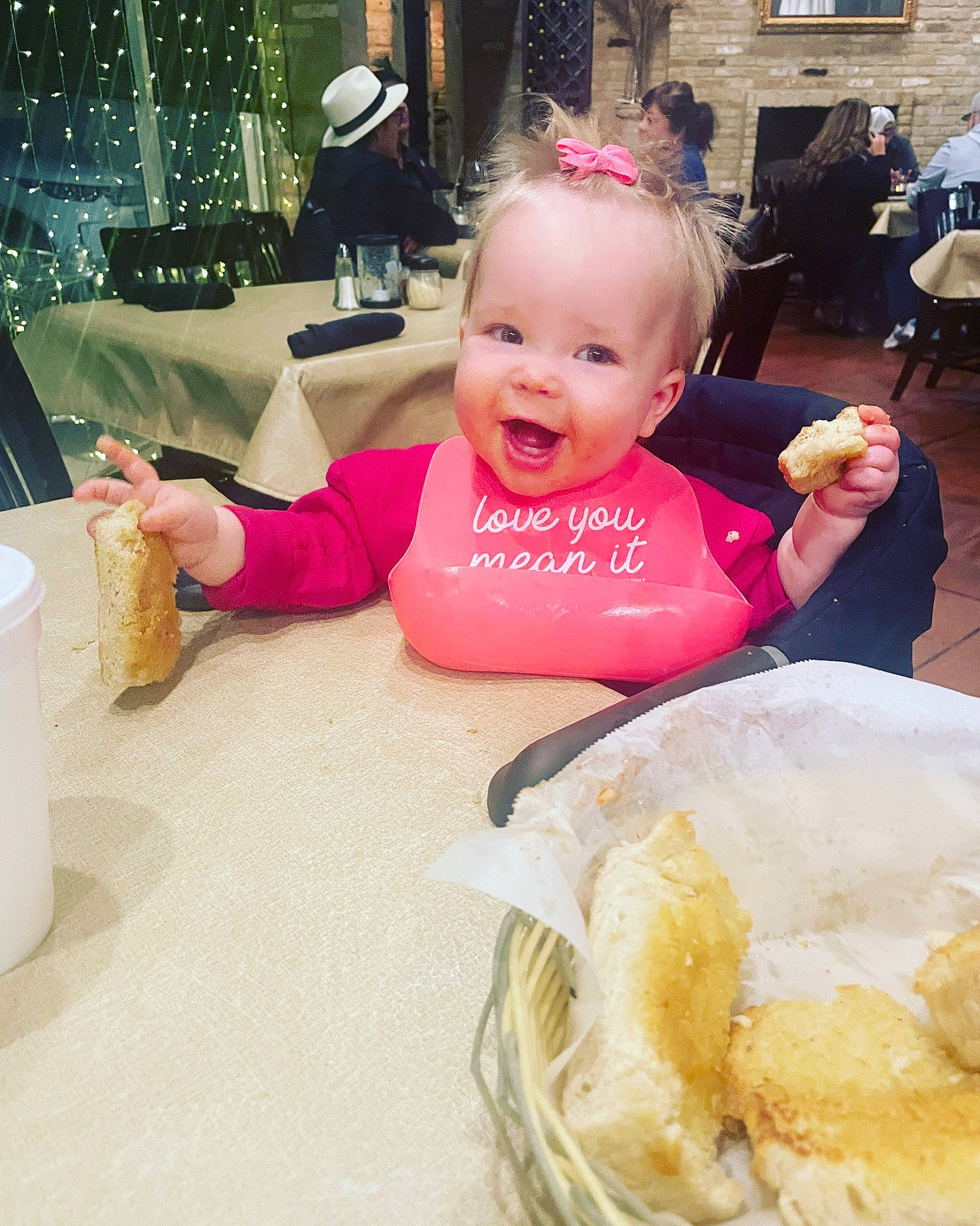 Maeve joined the competition — help win amazing prizes! baby, baby_toddler_clothing, breakfast, chair, child, comfort_food, cuisine, dish, finger_food, food, fried_food, happy, ingredient, meal, person, plate, smile, sweetness, table, tableware