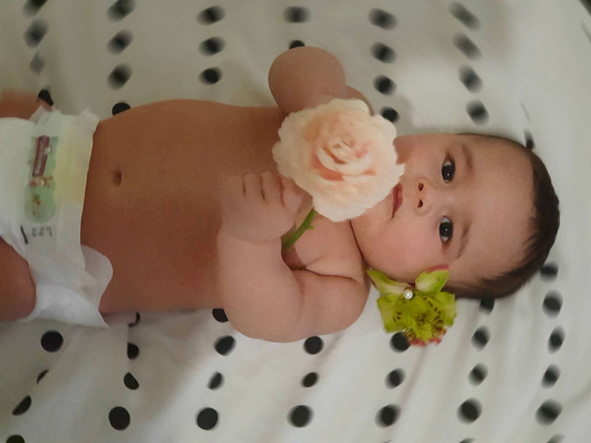 Taoahere participe au concours pour gagner de l'argent avec cette photo : baby, baby_products, baby_safety, baby_sleeping, baby_toddler_clothing, cheek, child, comfort, finger, flower, head, headgear, linens, pattern, person, pink, plant, skin, stomach, toddler