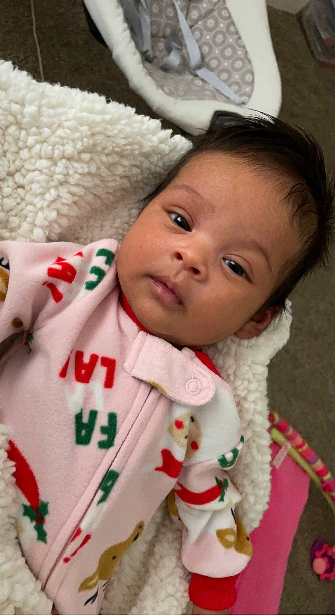 Avaleigh is registered to the contest to win money with this photo: baby, baby_toddler_clothing, cheek, child, clothing, event, eyelash, face, fur, happy, head, home_appliance, mechanical_fan, organ, outerwear, person, skin, sleeve, textile, toddler