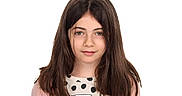 Eva joined the competition — help win amazing prizes! adult, blouse, bodypart, brownhair, clothing, dimples, face, female, hair, haircut, hairdresser, happy, head, neck, pattern, person, photography, portrait, smile, woman