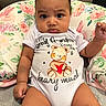 Winta joined the competition — help win amazing prizes! baby, brown, child, clothing, cushion, cute, expression, face, floral, green, indoor, infant, onesie, person, pink, portrait, sitting, skin, soft_furniture, toddler
