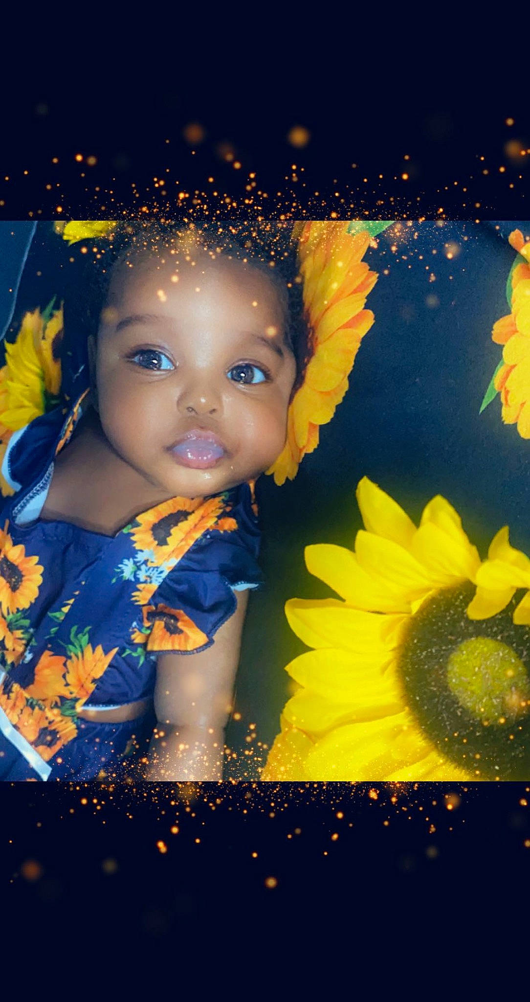 Kamari is registered to the contest to win money with this photo: art, child, electric_blue, eyelash, flash_photography, flower, flowering_plant, font, graphics, greeting_card, happy, people_in_nature, person, petal, photomontage, picture_frame, plant, rectangle, toddler, wildflower