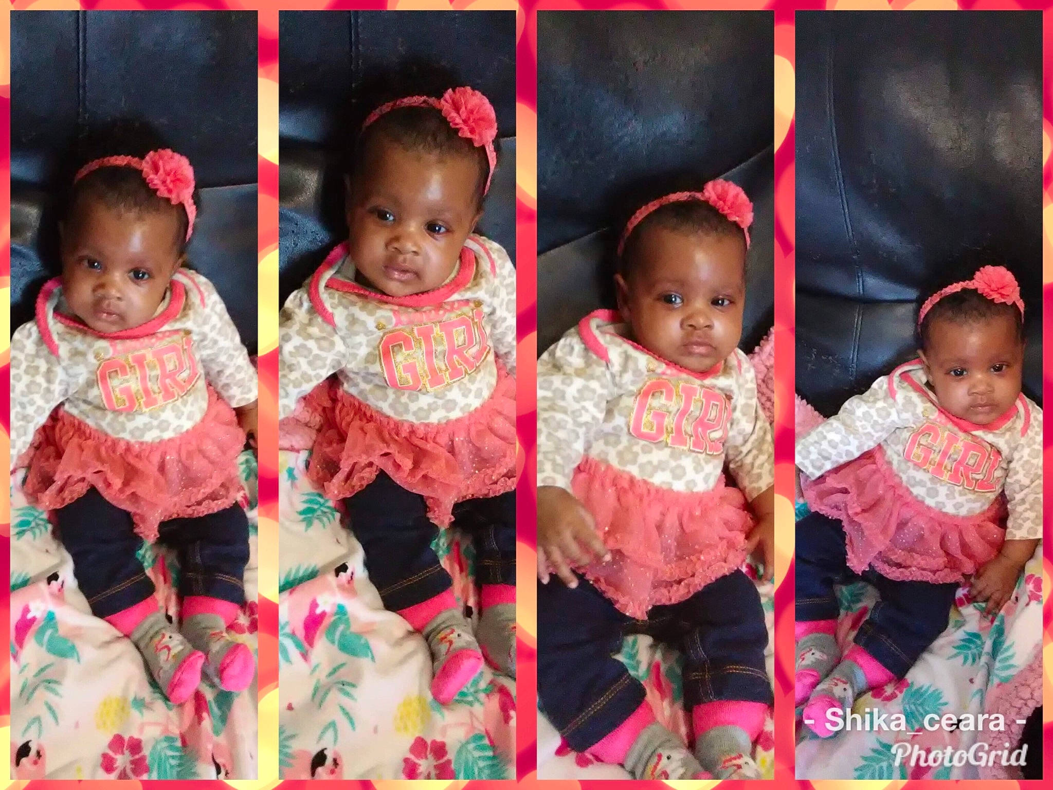 Sereniti is registered to the contest to win money with this photo: art, baby, child, collage, magenta, pattern, person, photomontage, pink, play, skin, smile, textile, toddler