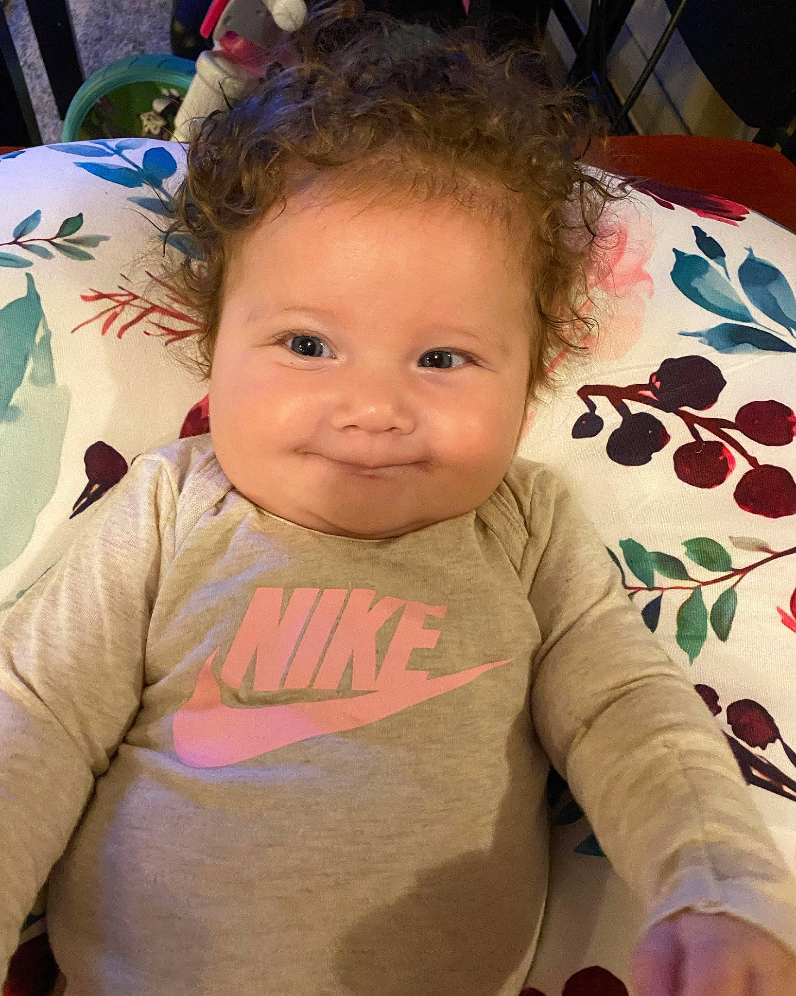 Jocelynn is registered to the contest to win money with this photo: baby, baby_toddler_clothing, cheek, chin, cool, eyelash, finger, forehead, fun, gesture, hairstyle, happy, iris, joy, lip, nose, person, pink, skin, sleeve