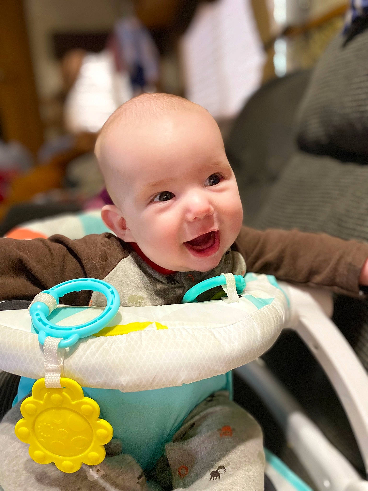 Brenden is registered to the contest to win money with this photo: baby, baby_products, baby_toys, cheek, child, comfort, doll, event, fun, happy, head, people, person, play, room, sitting, smile, stuffed_toy, sweetness, toddler