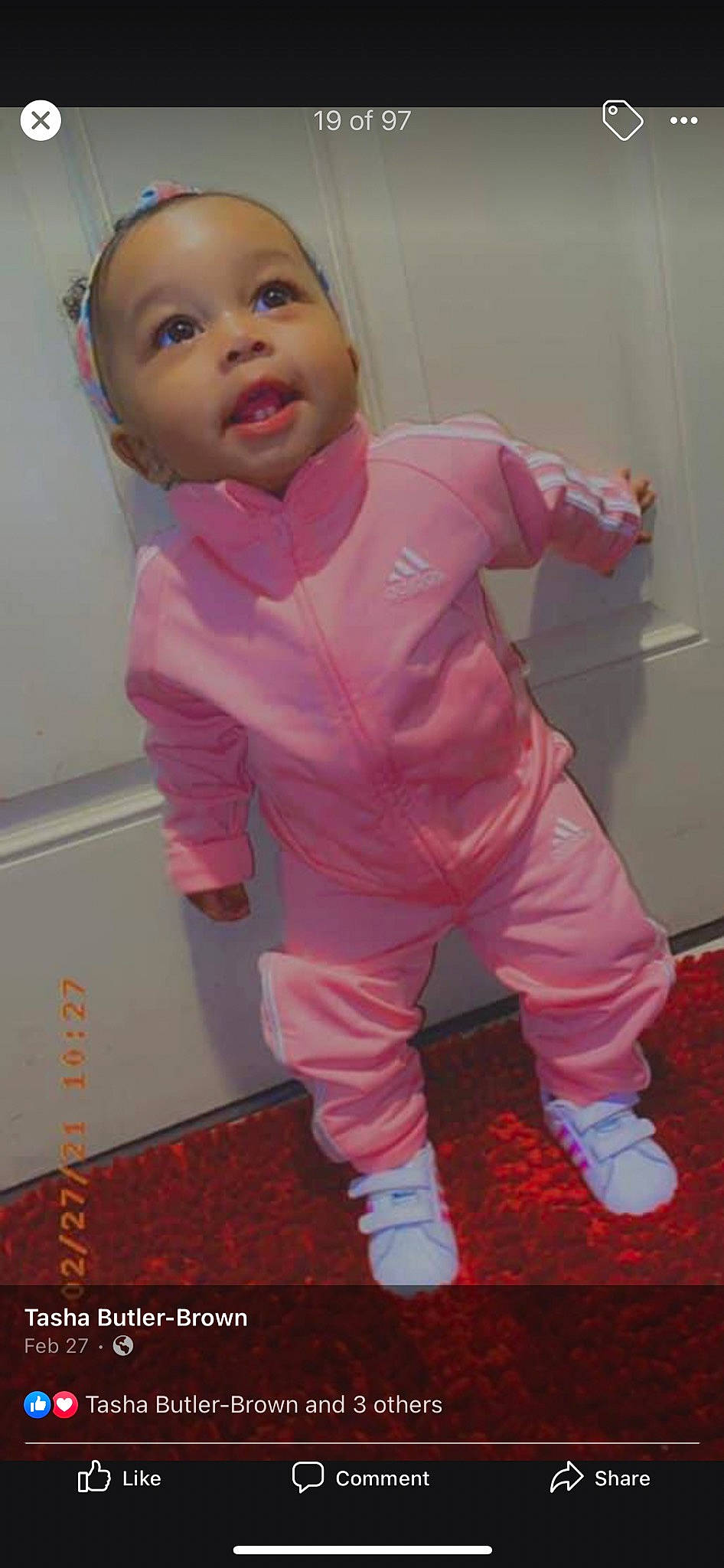 Saphora joined the competition — help win amazing prizes! baby, baby_toddler_clothing, cheek, child, eye, face, flooring, gesture, happy, head, human_body, mouth, nose, person, pink, purple, skin, sleeve, thigh, thumb