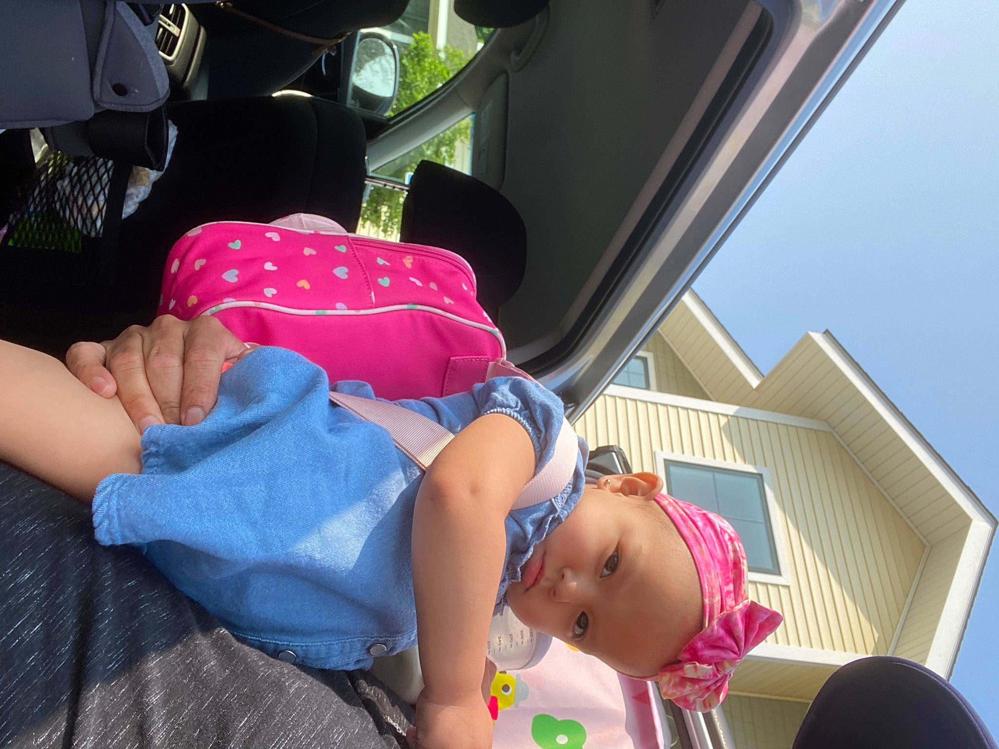 Julia joined the competition — help win amazing prizes! automotive_exterior, baby, bag, car_seat, car_seat_cover, child, comfort, family_car, fun, headwear, joint, leisure, luggage_and_bags, motor_vehicle, passenger, person, sitting, sky, toddler, travel