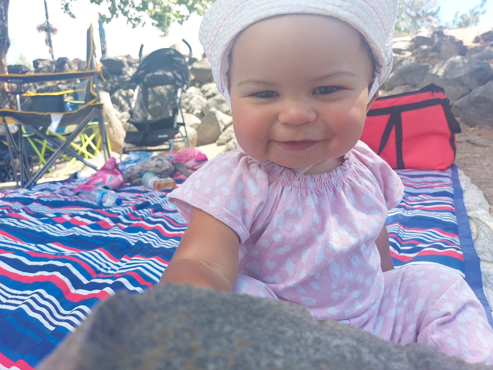 Dorothy joined the competition — help win amazing prizes! baby, baby_laughing, baby_toddler_clothing, child, cool, event, fun, grass, happy, headwear, leaf, leisure, person, plant, recreation, skin, sky, smile, t_shirt, toddler