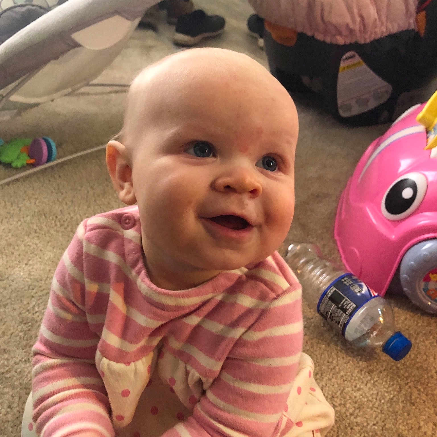 Noella joined the competition — help win amazing prizes! baby, baby_products, baby_toys, cheek, child, ear, eye, head, person, play, product, skin, smile, toddler, toy