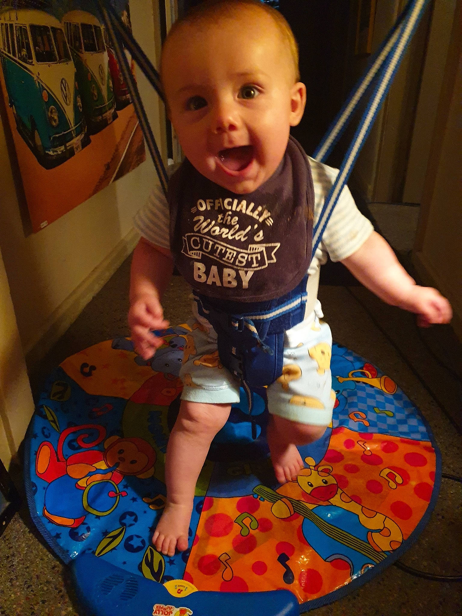 Hunter is registered to the contest to win money with this photo: baby, baby_products, baby_toddler_clothing, baby_toys, child, fun, person, play, product, sitting, t_shirt, toddler