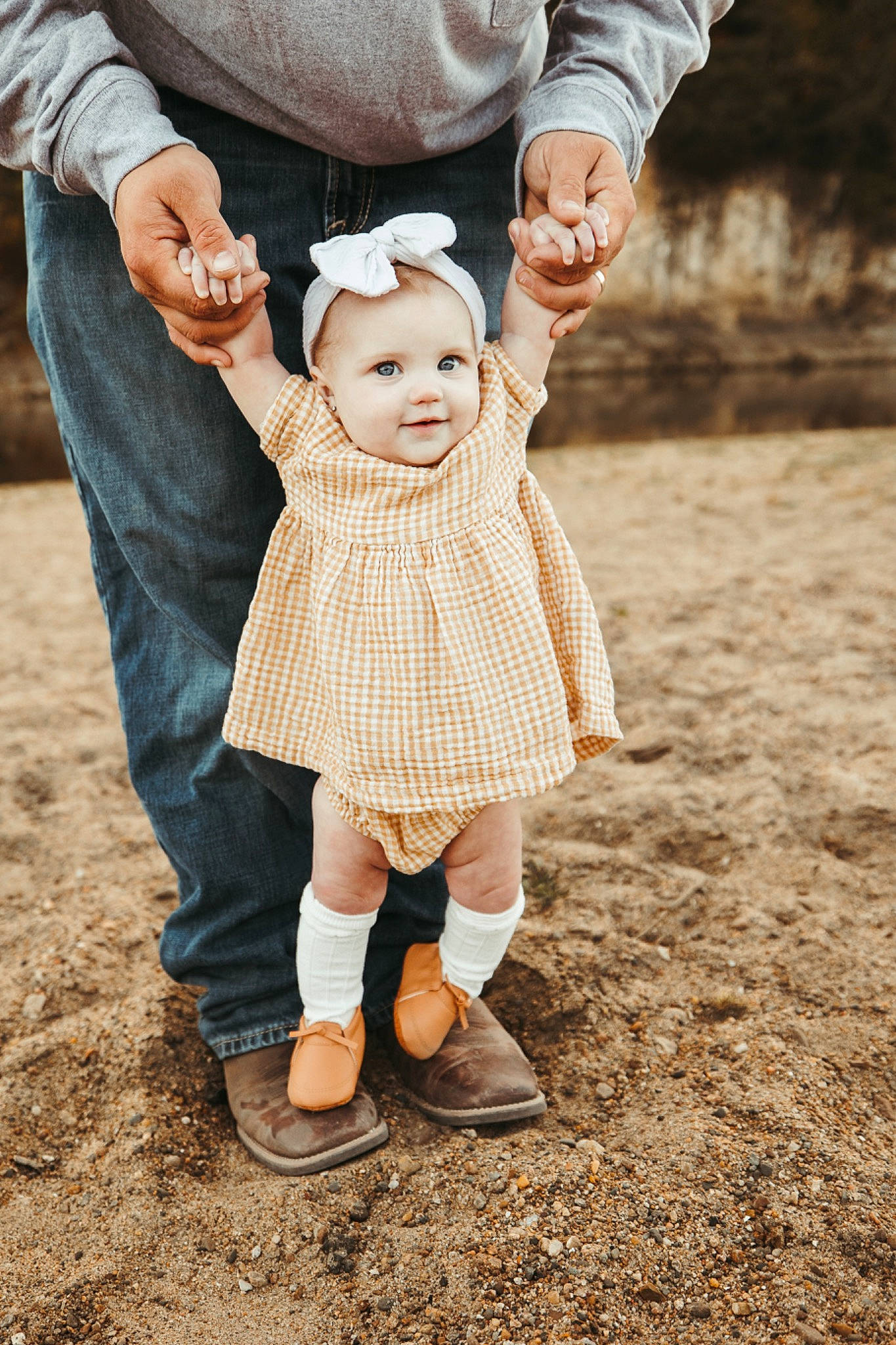 Matilda is registered to the contest to win money with this photo: baby, baby_toddler_clothing, child, dress, flash_photography, fun, gesture, grass, happy, hat, holding_hands, jeans, joy, leg, people_in_nature, person, shoe, skin, sleeve, soil