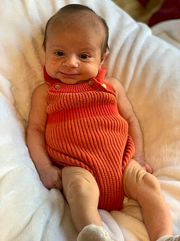 Bennett joined the competition — help win amazing prizes! arm, baby, baby_toddler_clothing, cheek, comfort, finger, gesture, happy, human_body, leg, lip, mouth, neck, nose, person, shoulder, skin, sleeve, smile, stomach