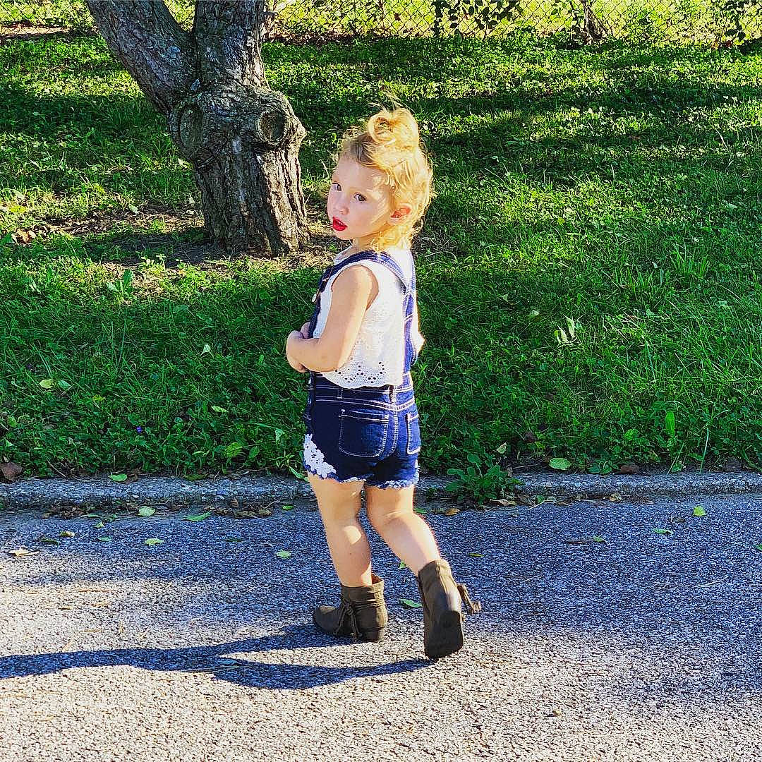 Melina joined the competition — help win amazing prizes! blond, blue, cobalt_blue, denim, dress, electric_blue, fashion, footwear, grass, hair, human_leg, jeans, joint, knee, leg, person, shorts, snapshot, standing, summer