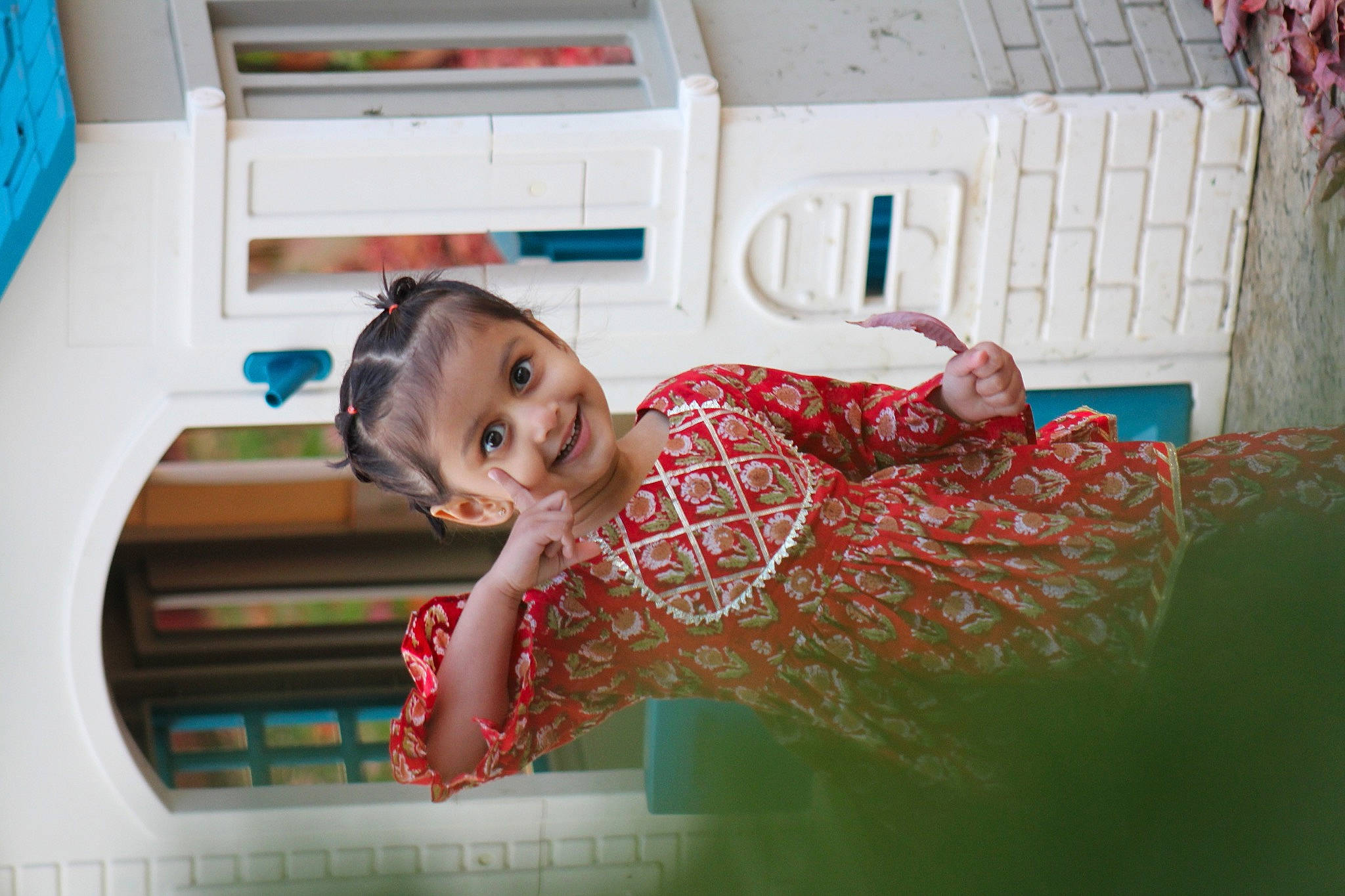 Mishka joined the competition — help win amazing prizes! baby_toddler_clothing, child, computer_keyboard, dress, flooring, fun, happy, input_device, joy, leisure, magenta, pattern, peripheral, person, pink, room, sitting, sleeve, smile, toddler