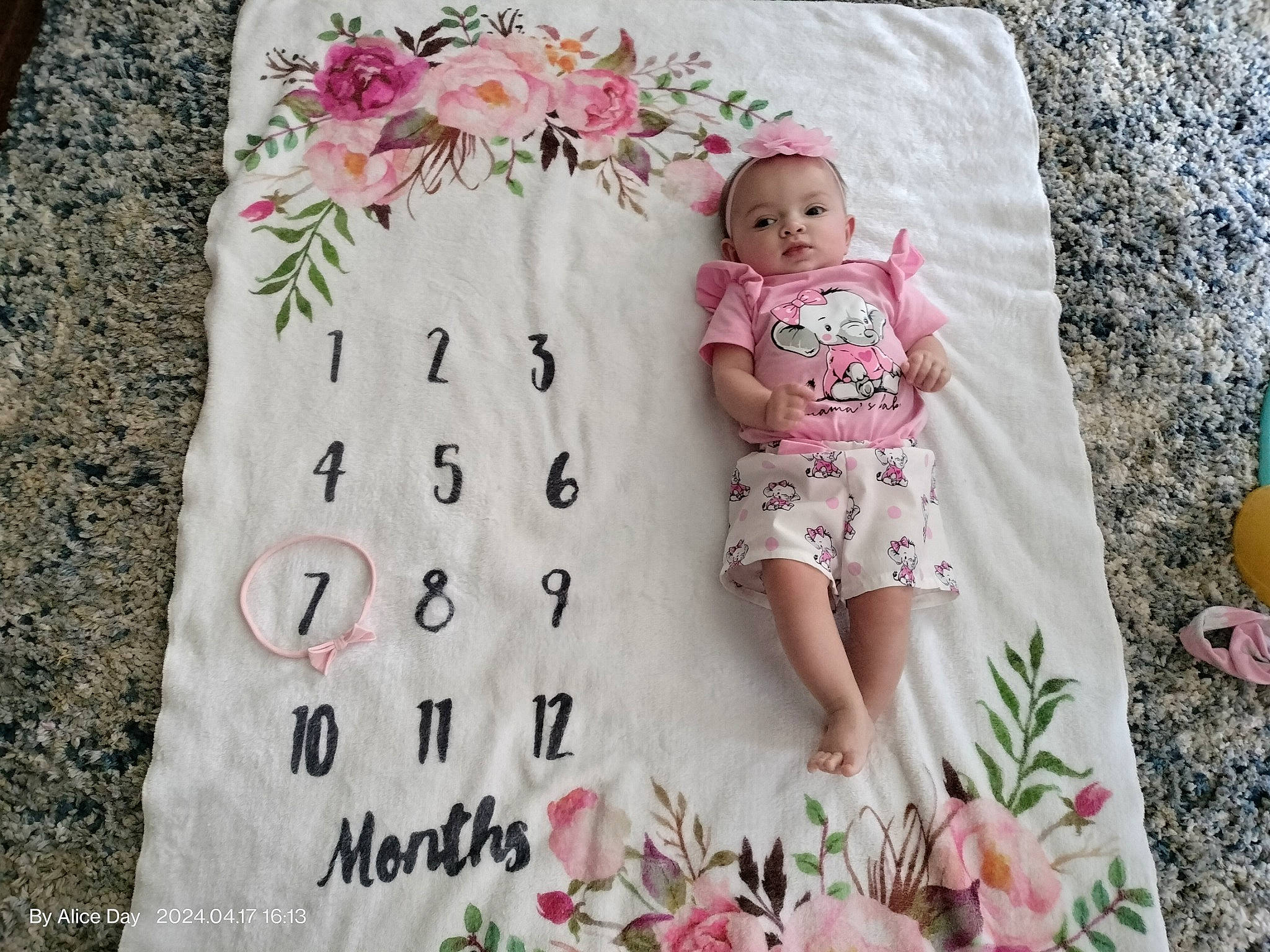 Maci joined the competition — help win amazing prizes! baby, baby_toddler_clothing, dress, flower, grass, green, happy, linens, outerwear, pattern, people_in_nature, person, petal, pink, plant, product, shorts, skin, sleeve, t_shirt