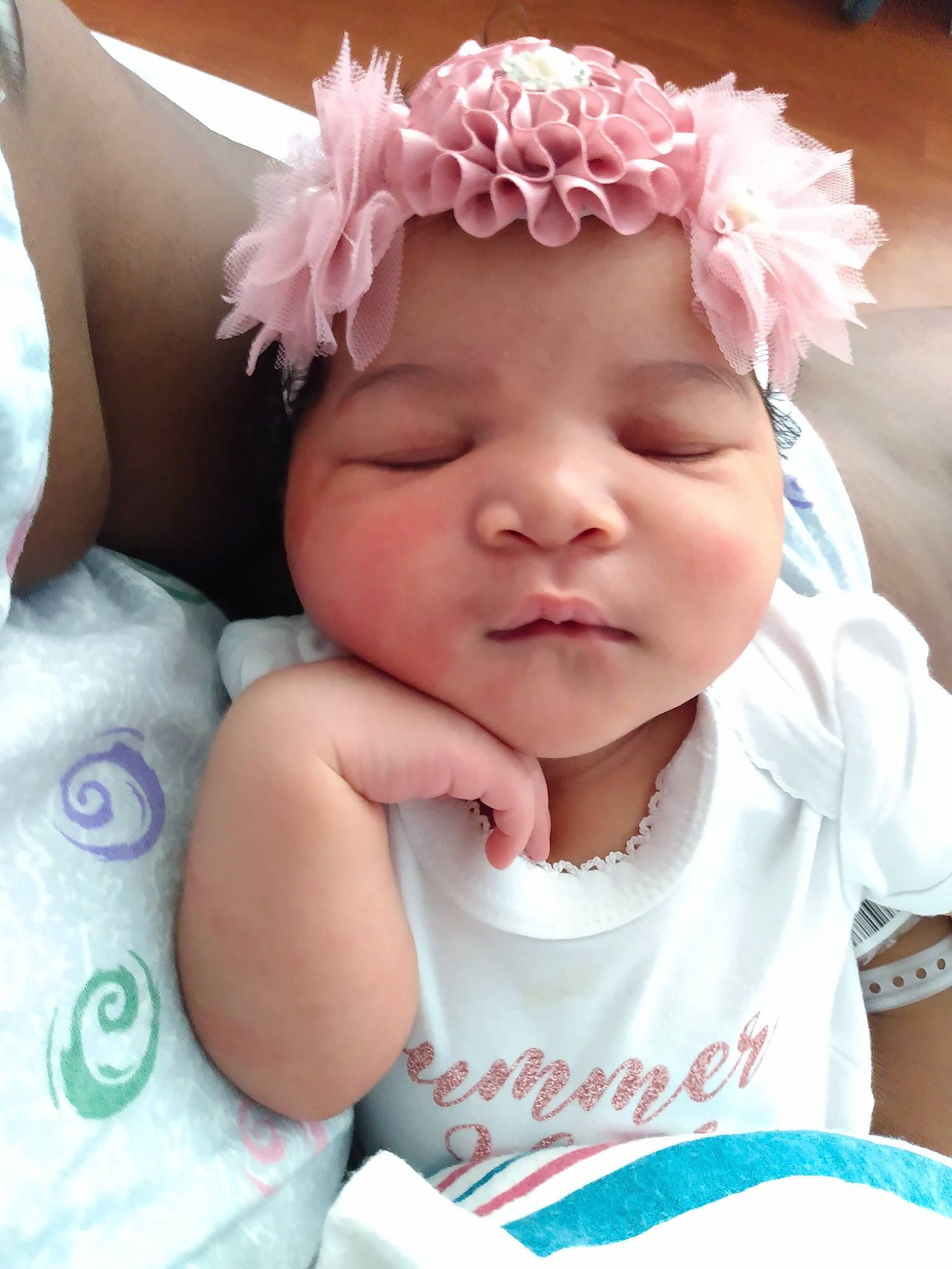 Summer joined the competition — help win amazing prizes! baby, baby_toddler_clothing, cheek, child, fashion_accessory, hair_accessory, head, headband, headgear, headwear, person, pink, skin, smile, toddler