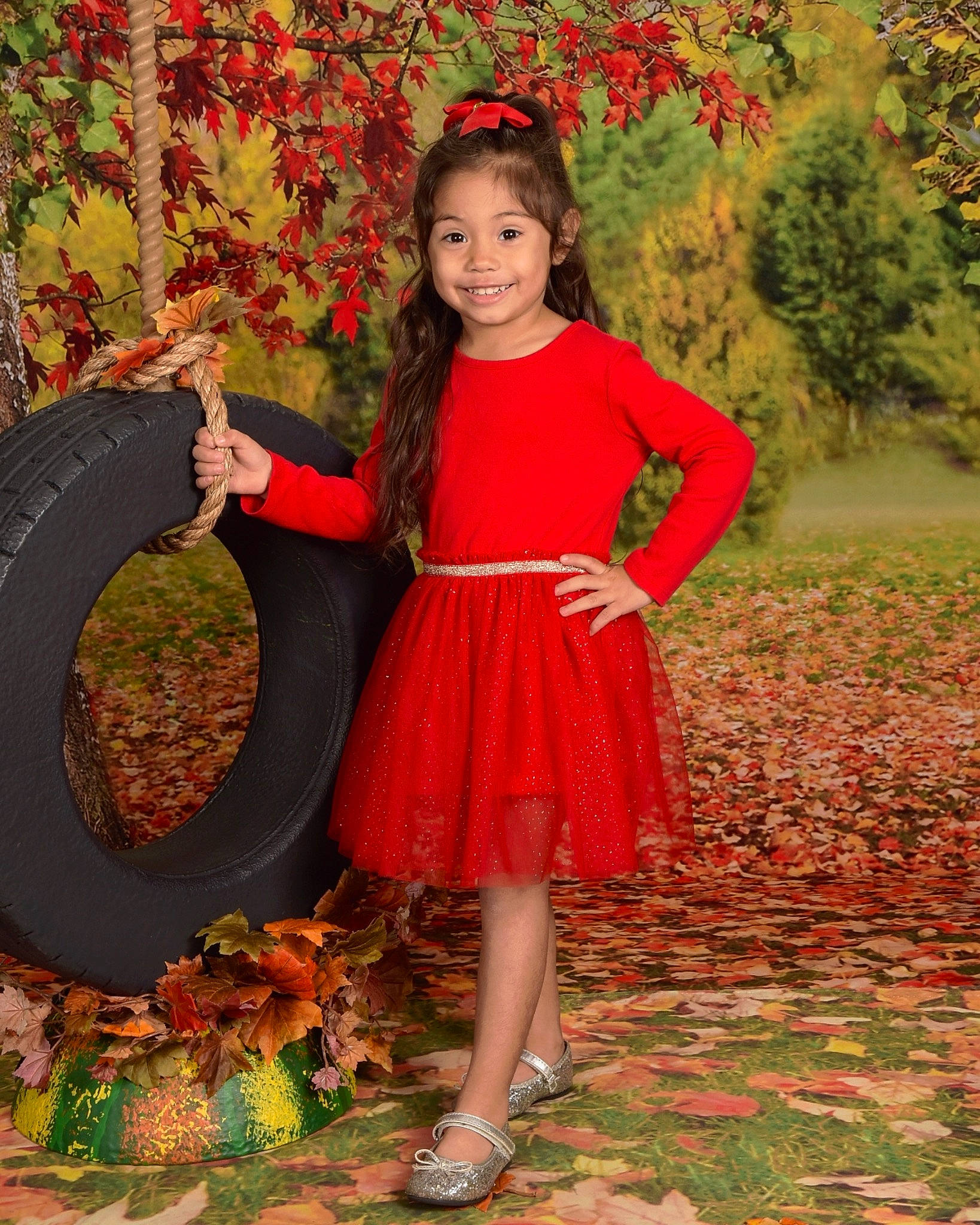 Emerie is registered to the contest to win money with this photo: autumn, clothing, dress, flower, girl, joy, lady, peach, person, photo_shoot, plant, red, smile, tree