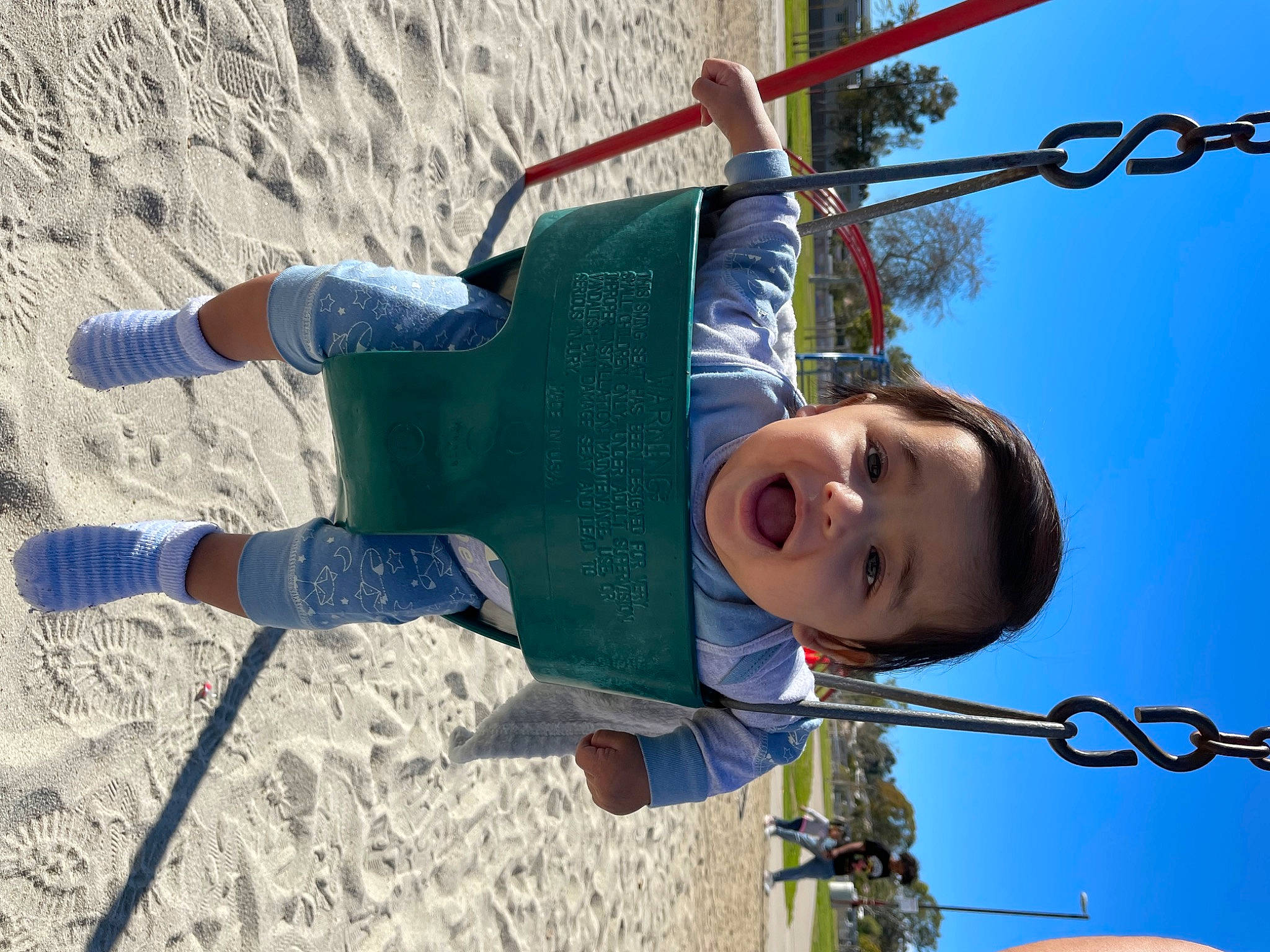 Kalei joined the competition — help win amazing prizes! azure, child, city, electric_blue, fun, happy, hat, leisure, light, outdoor_play_equipment, people_in_nature, person, playground, pole, recreation, sky, smile, soil, summer, toddler