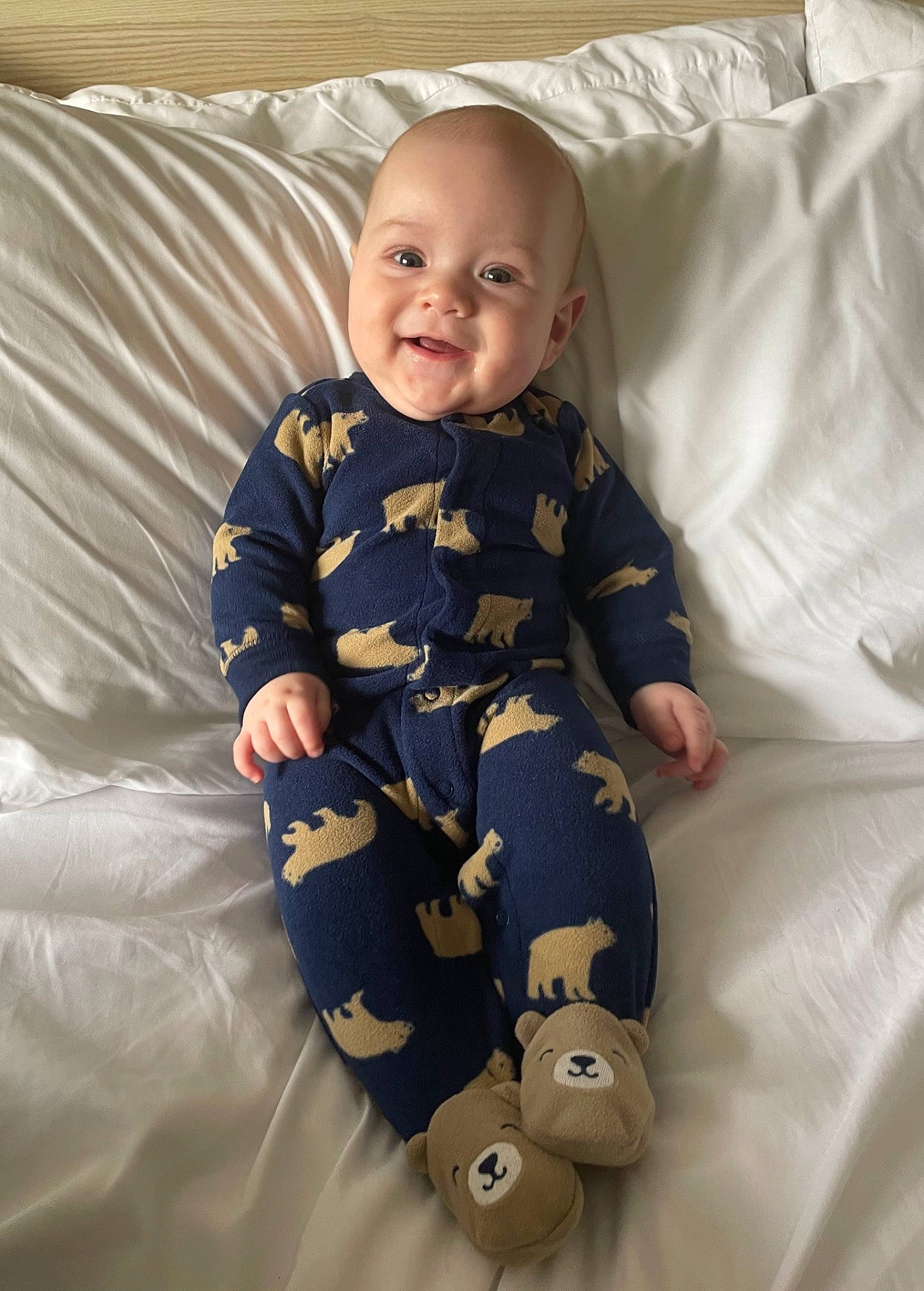 Landyn joined the competition — help win amazing prizes! arm, baby, baby_toddler_clothing, child, comfort, face, flooring, hand, head, human_body, leg, linens, outerwear, pattern, person, product, skin, sleeve, smile, textile