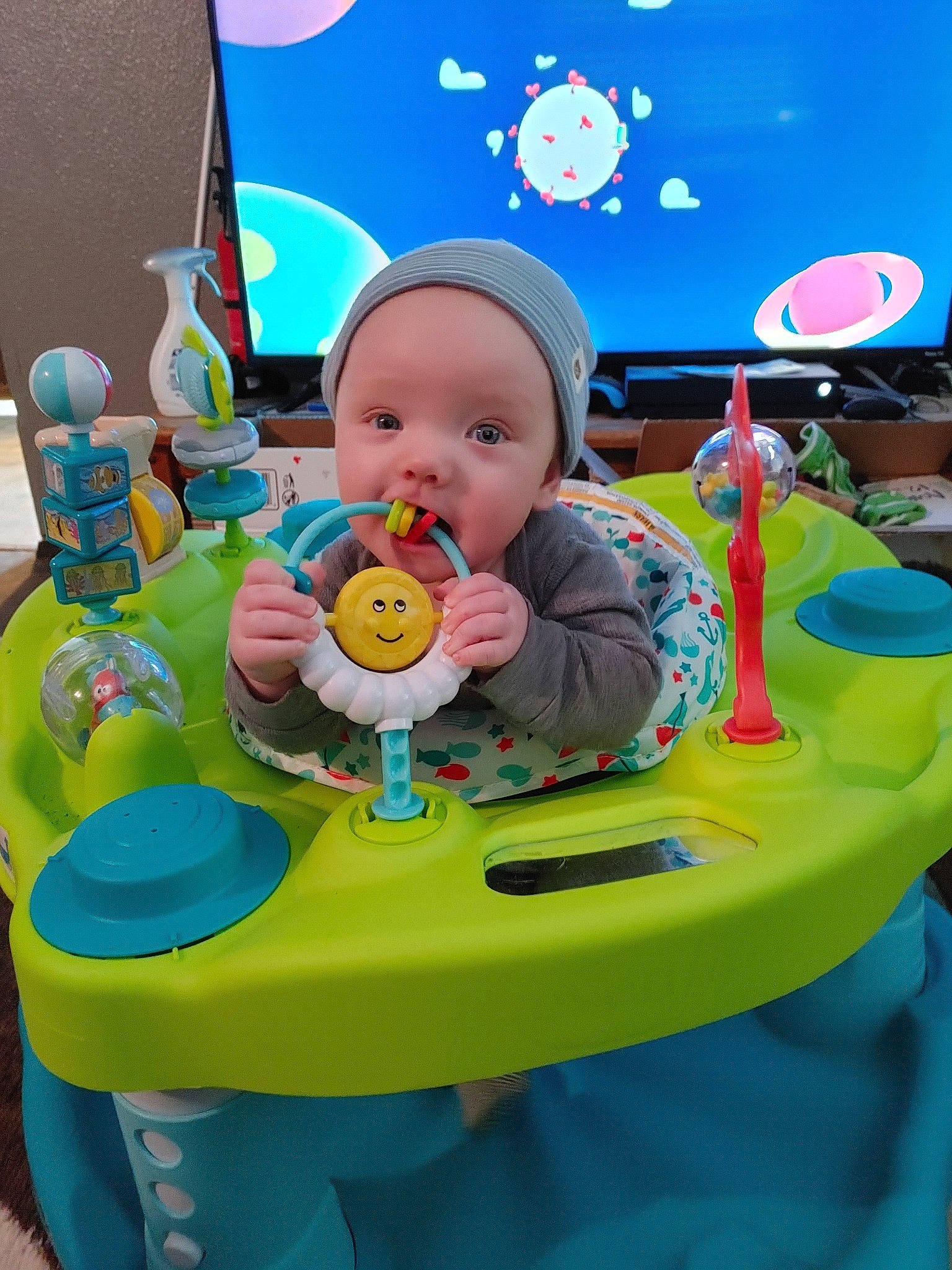 Evander joined the competition — help win amazing prizes! animation, baby, baby_playing_with_toys, baby_products, baby_toddler_clothing, baby_toys, child, fun, happy, headwear, leisure, person, play, product, recreation, room, sharing, sitting, smile, table
