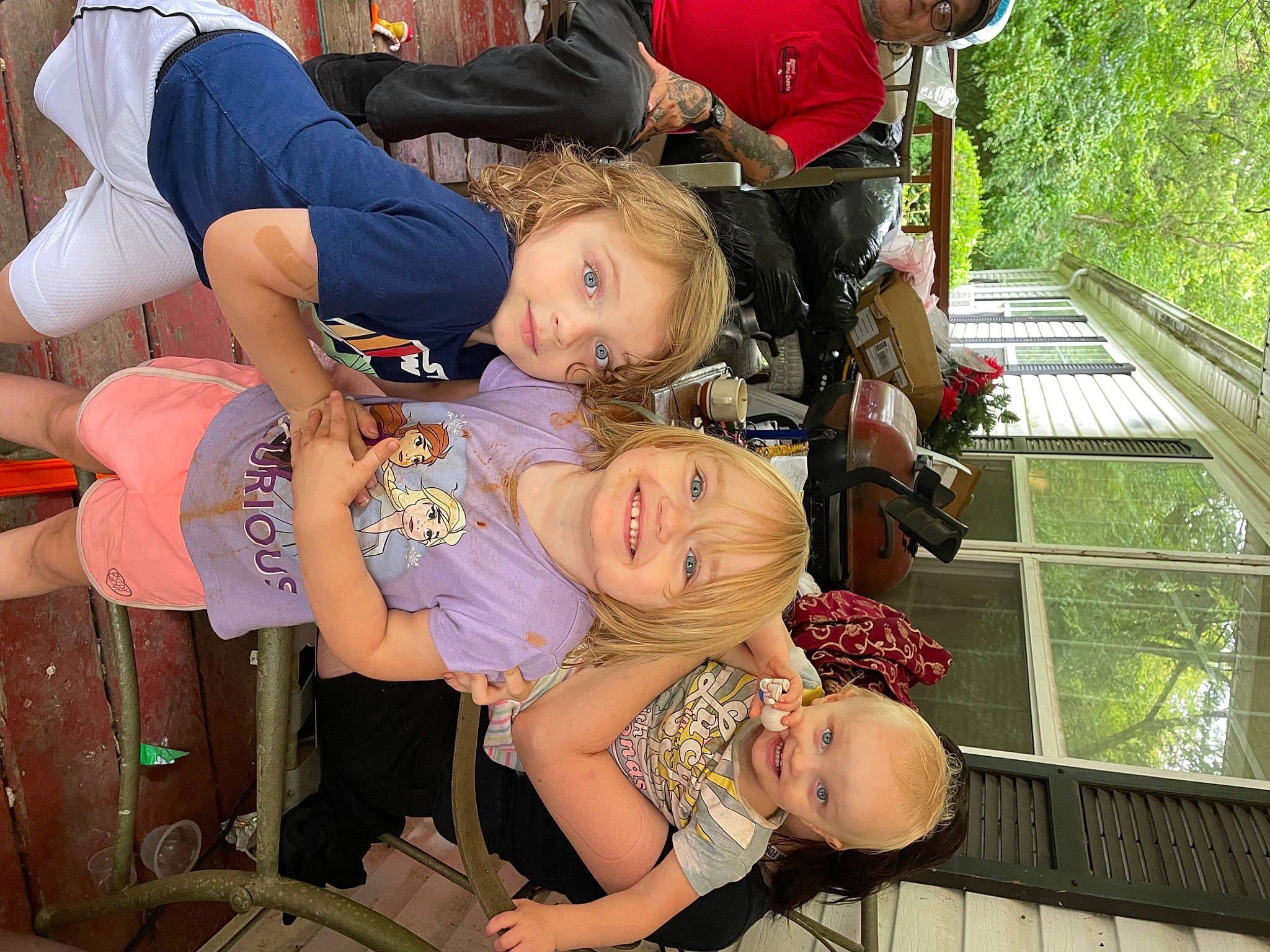 Aspen is registered to the contest to win money with this photo: arm, baby, baby_products, child, event, fun, grass, happy, joy, lap, leisure, person, recreation, shorts, smile, t_shirt, toddler, tree, vacation